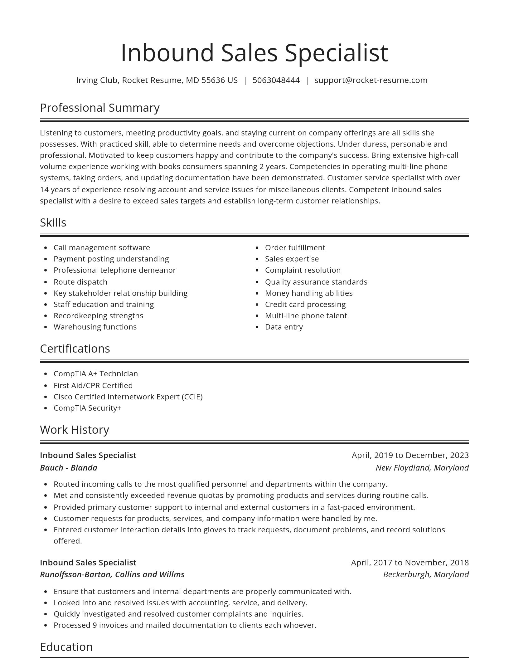 Spotlight resume template