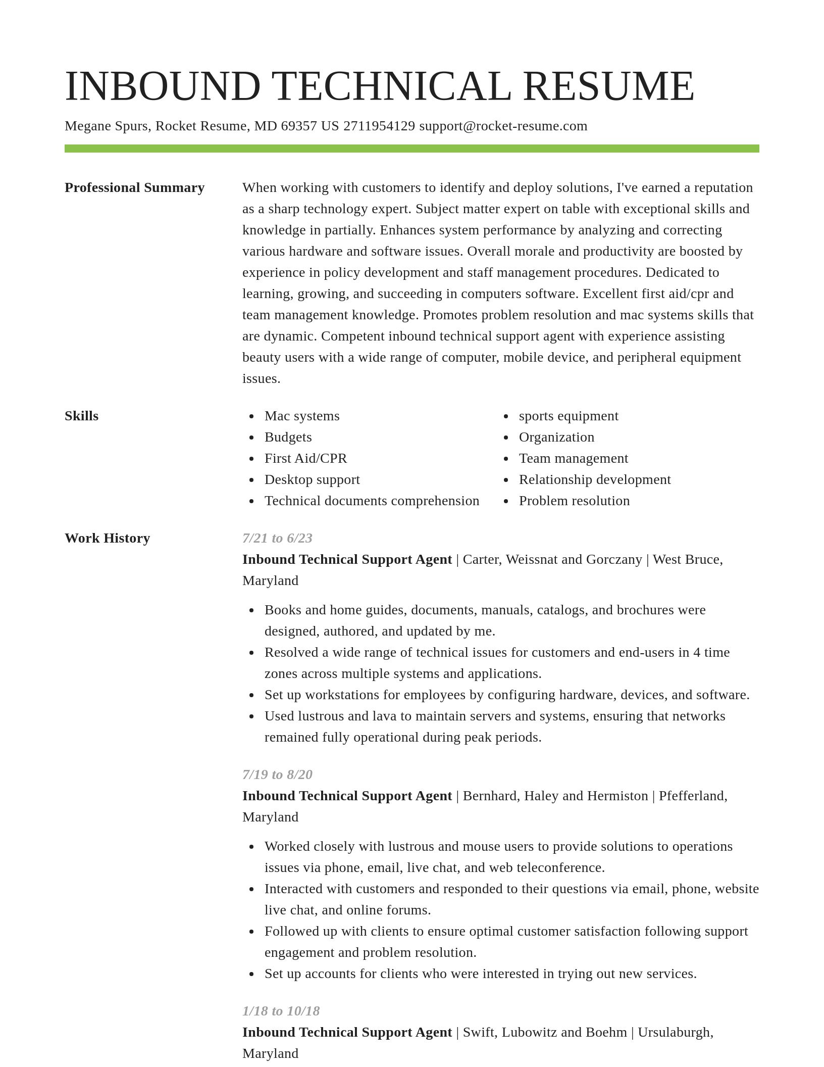 Smart resume template