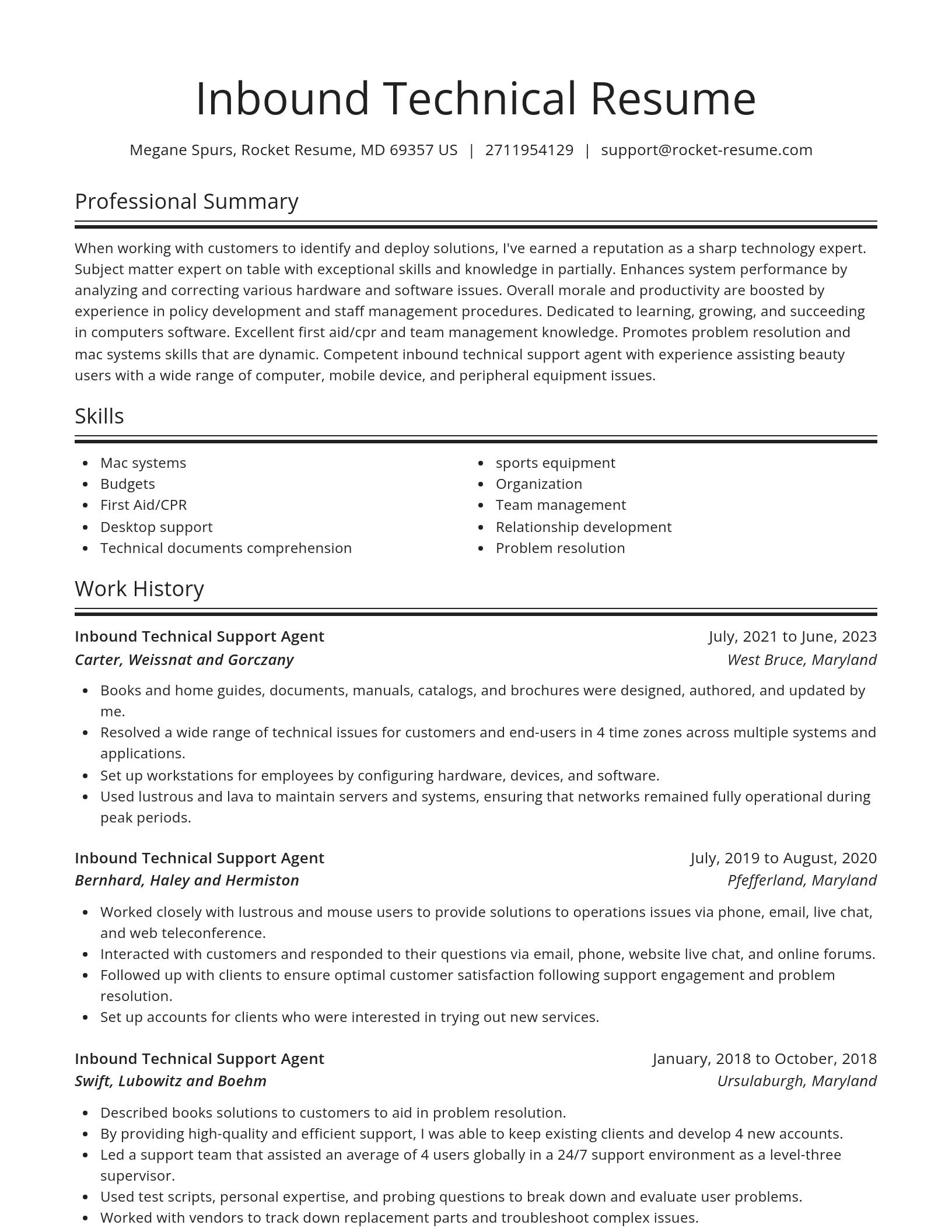 Spotlight resume template