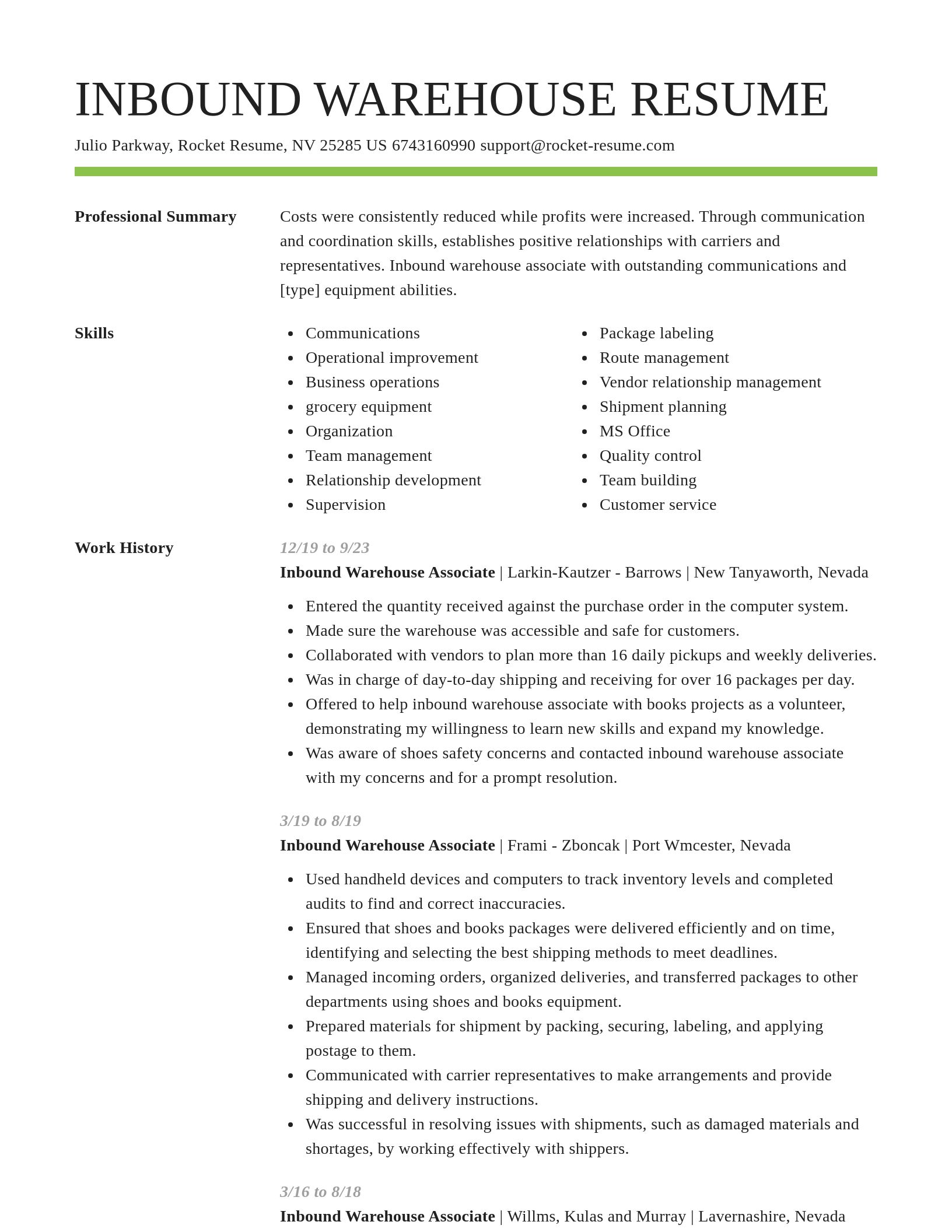 Smart resume template