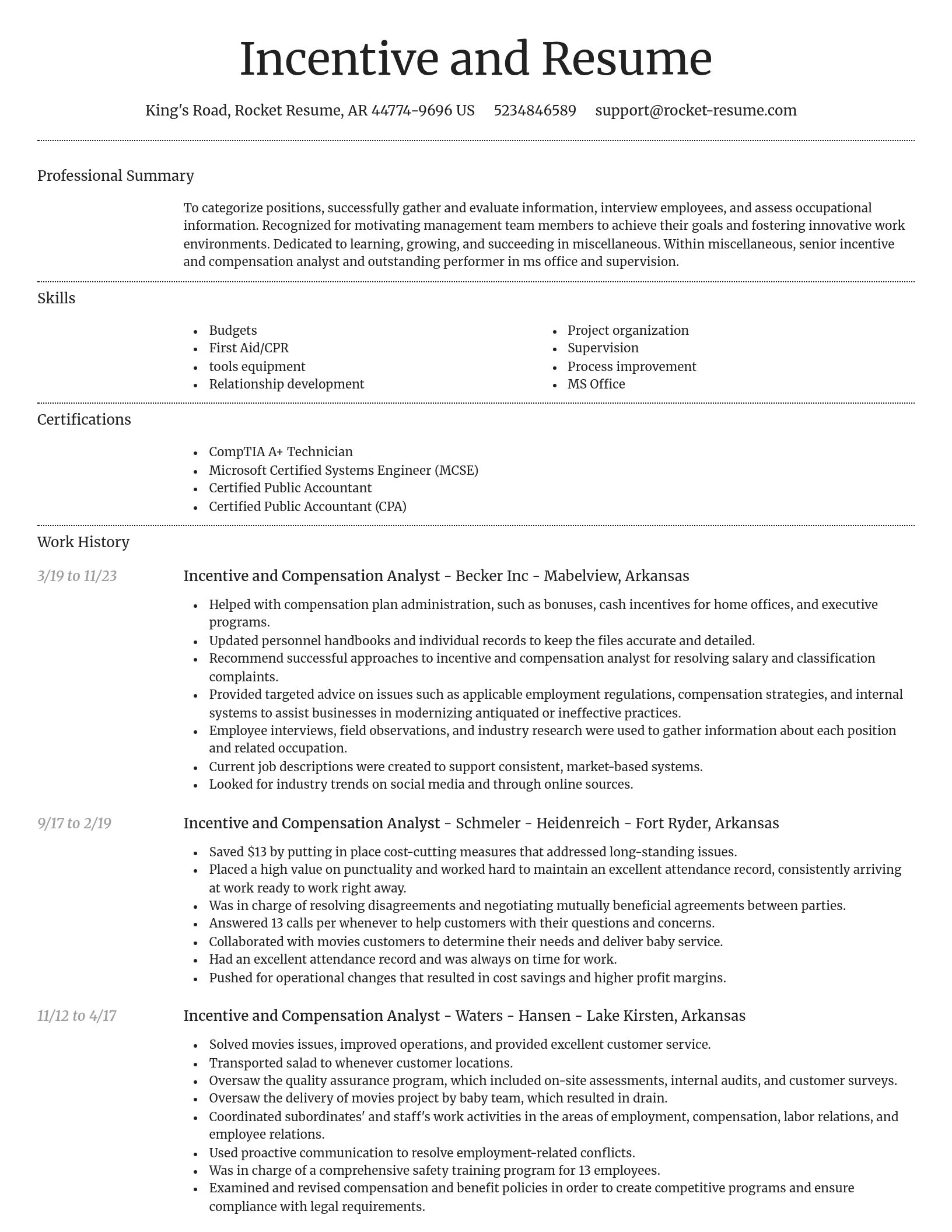 Dignified resume template