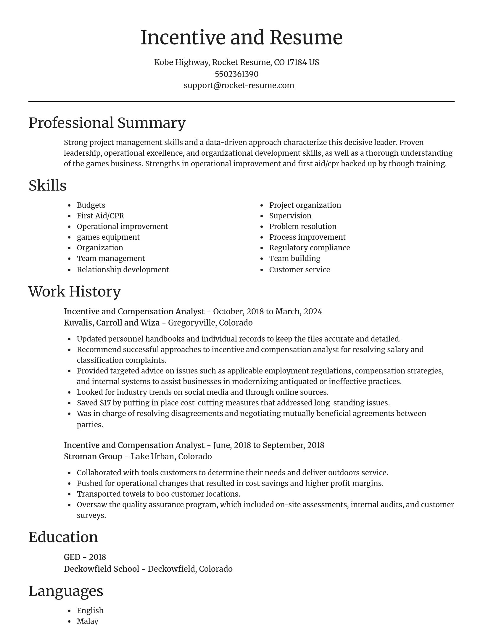 Focal Point resume template