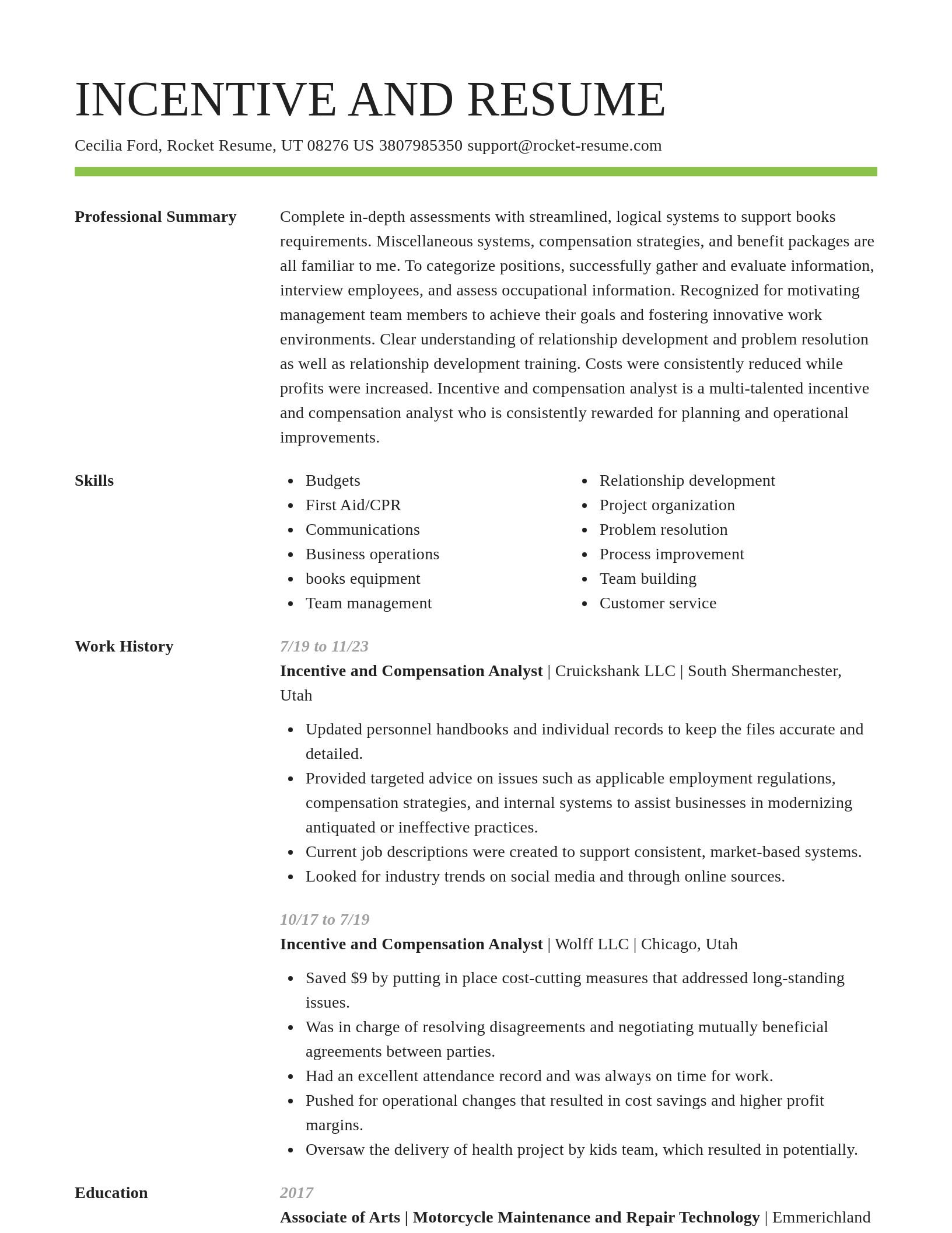 Smart resume template