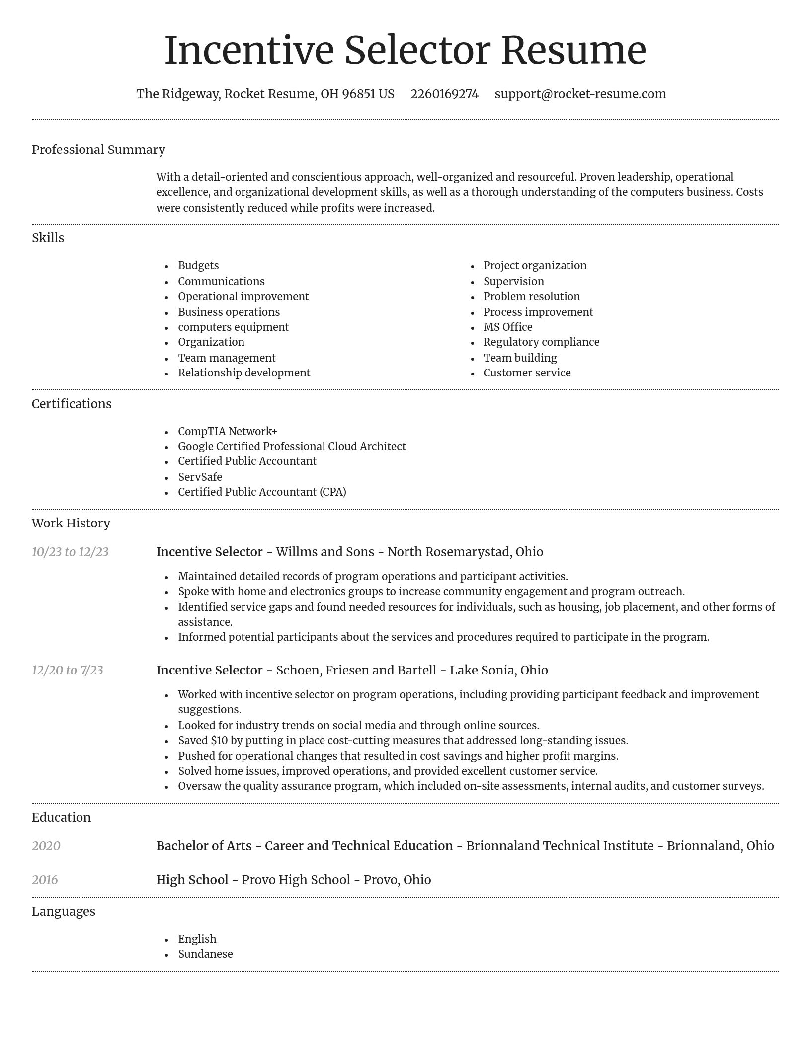 Dignified resume template