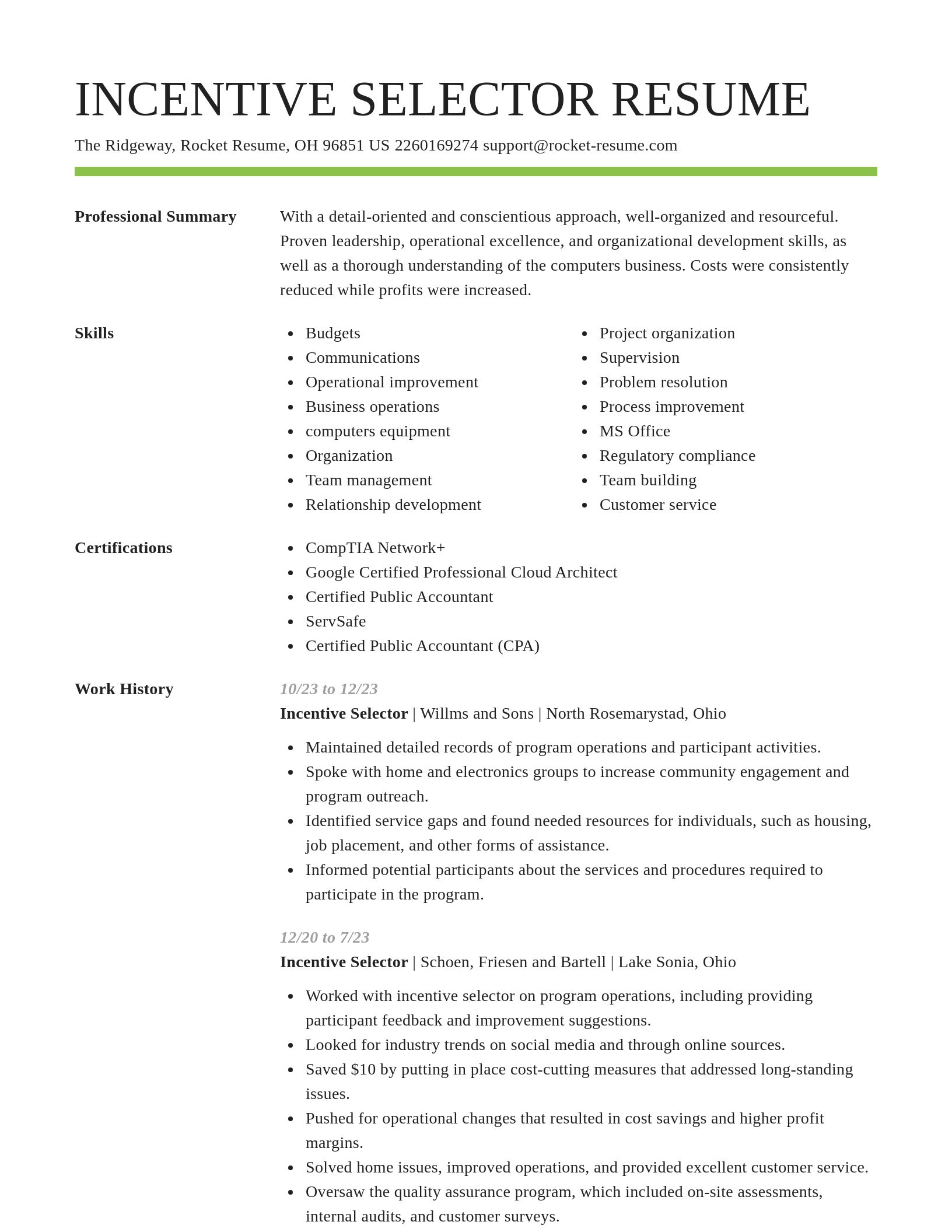 Smart resume template