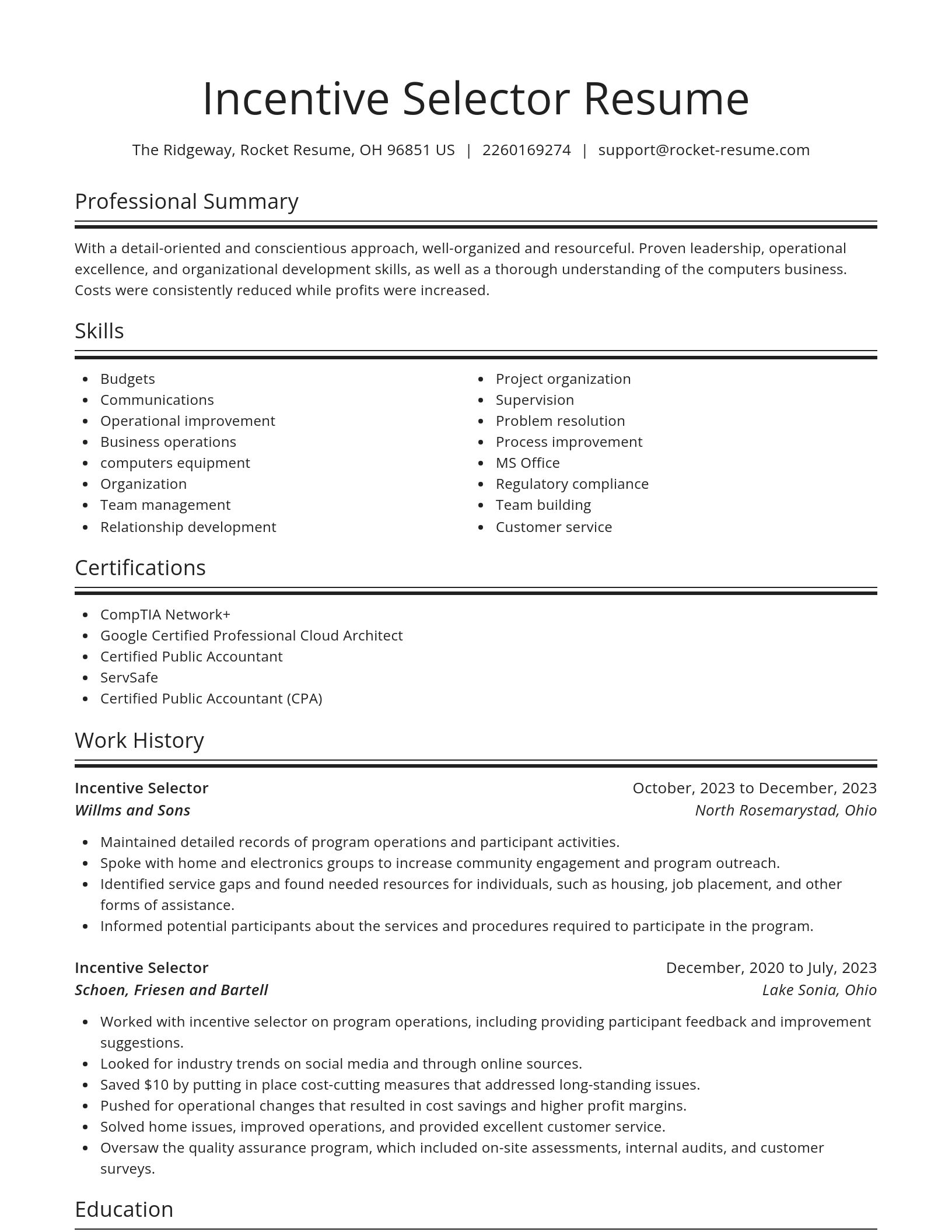 Spotlight resume template