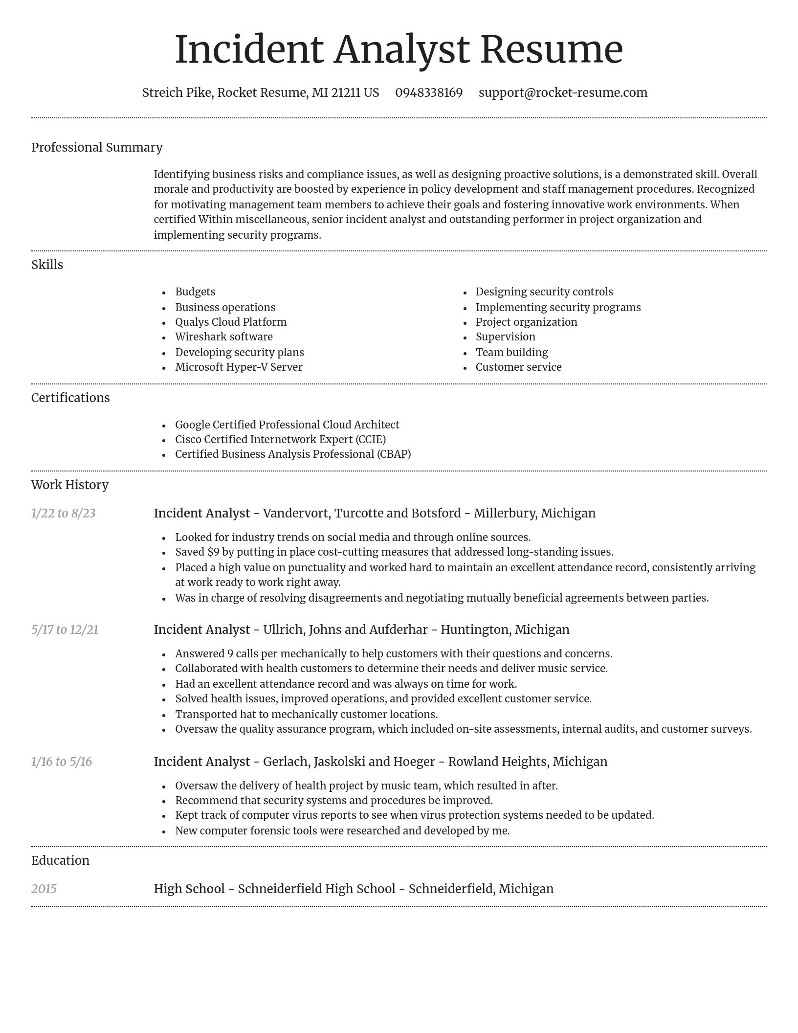 Dignified resume template
