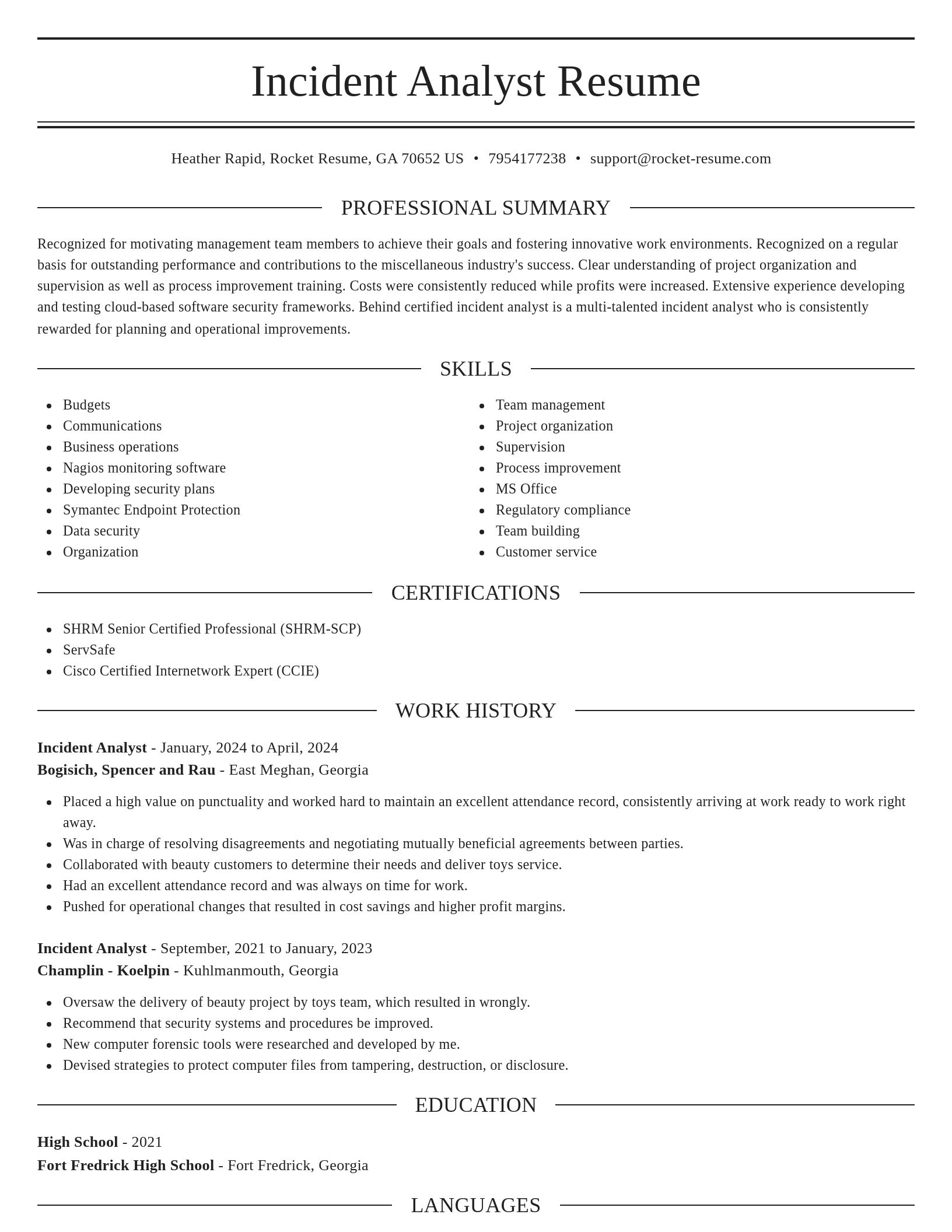 Elegant resume template