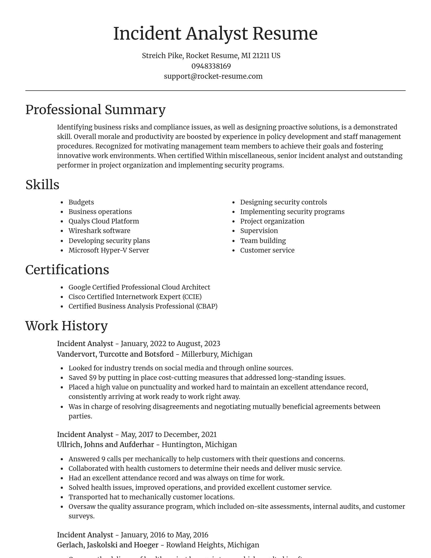 Focal Point resume template