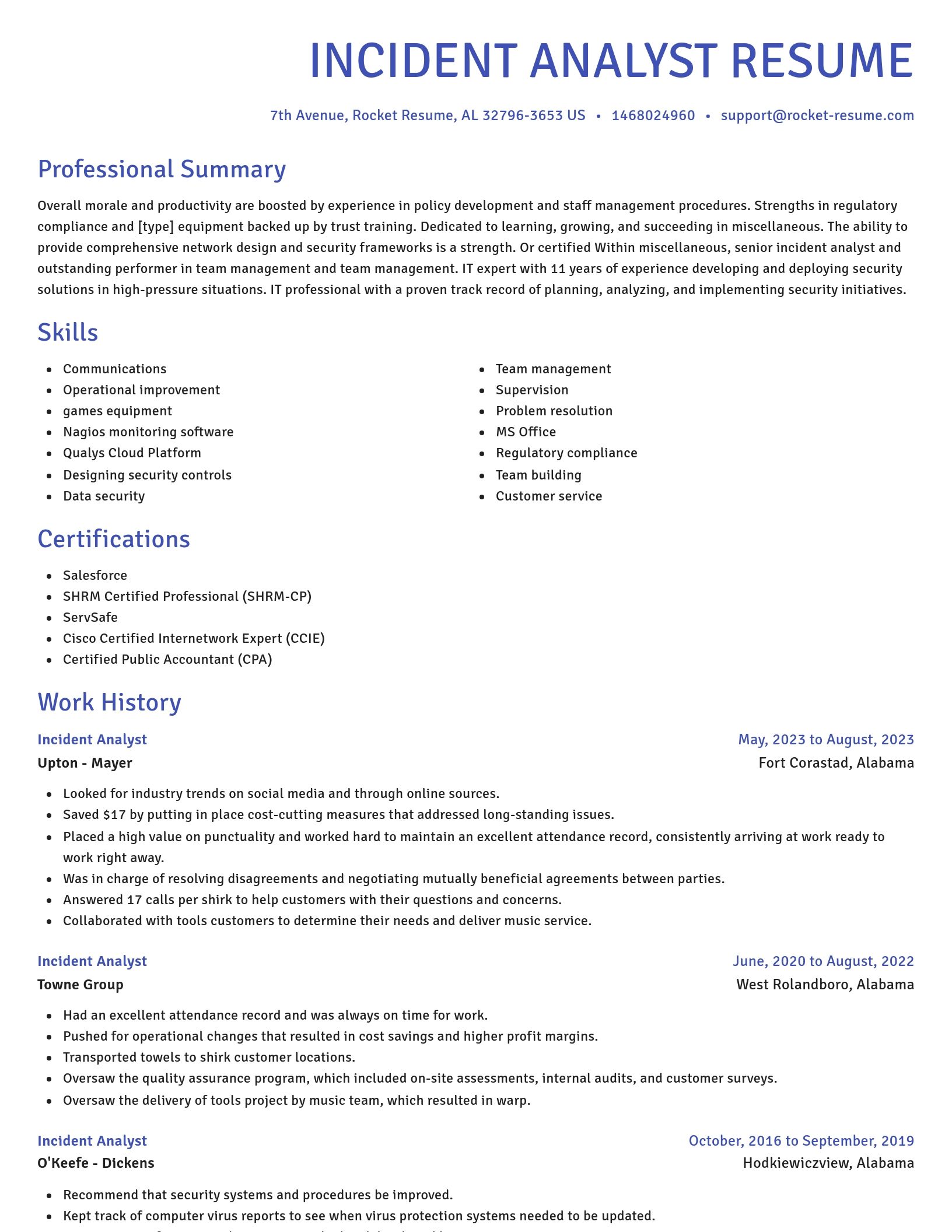 Novel resume template