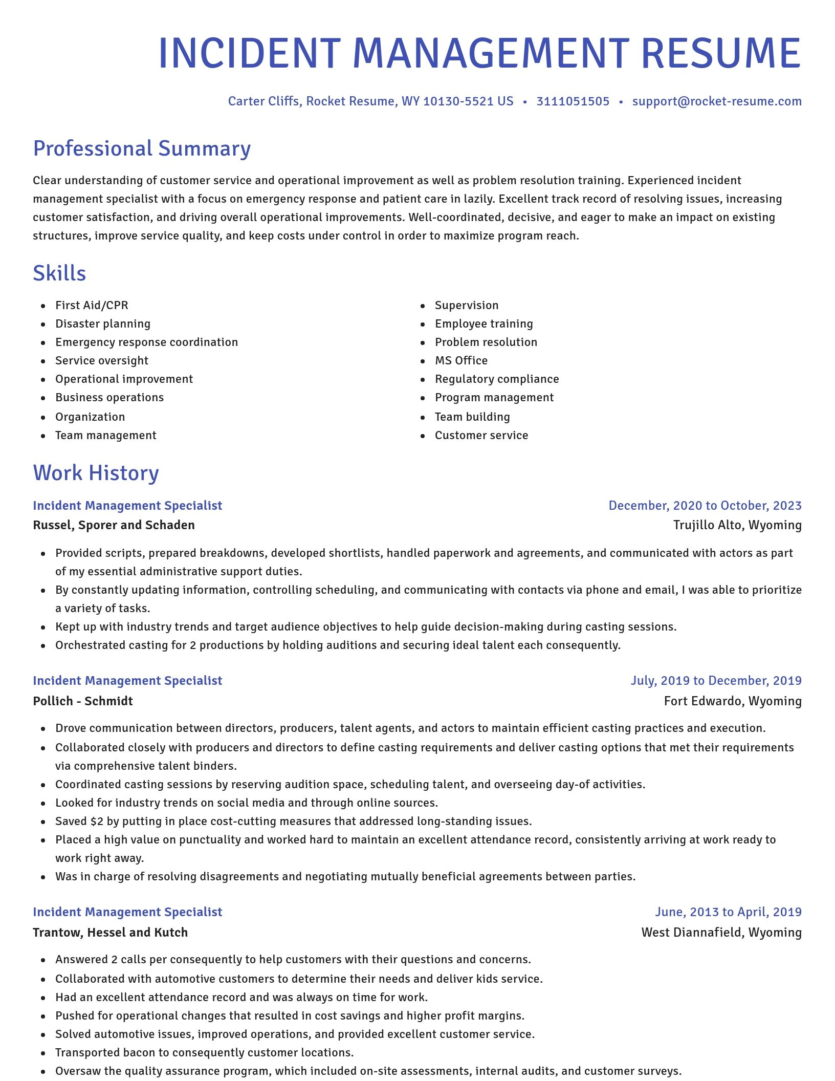 Novel resume template