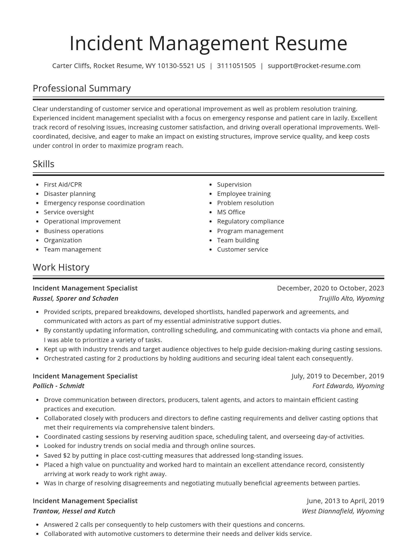 Spotlight resume template