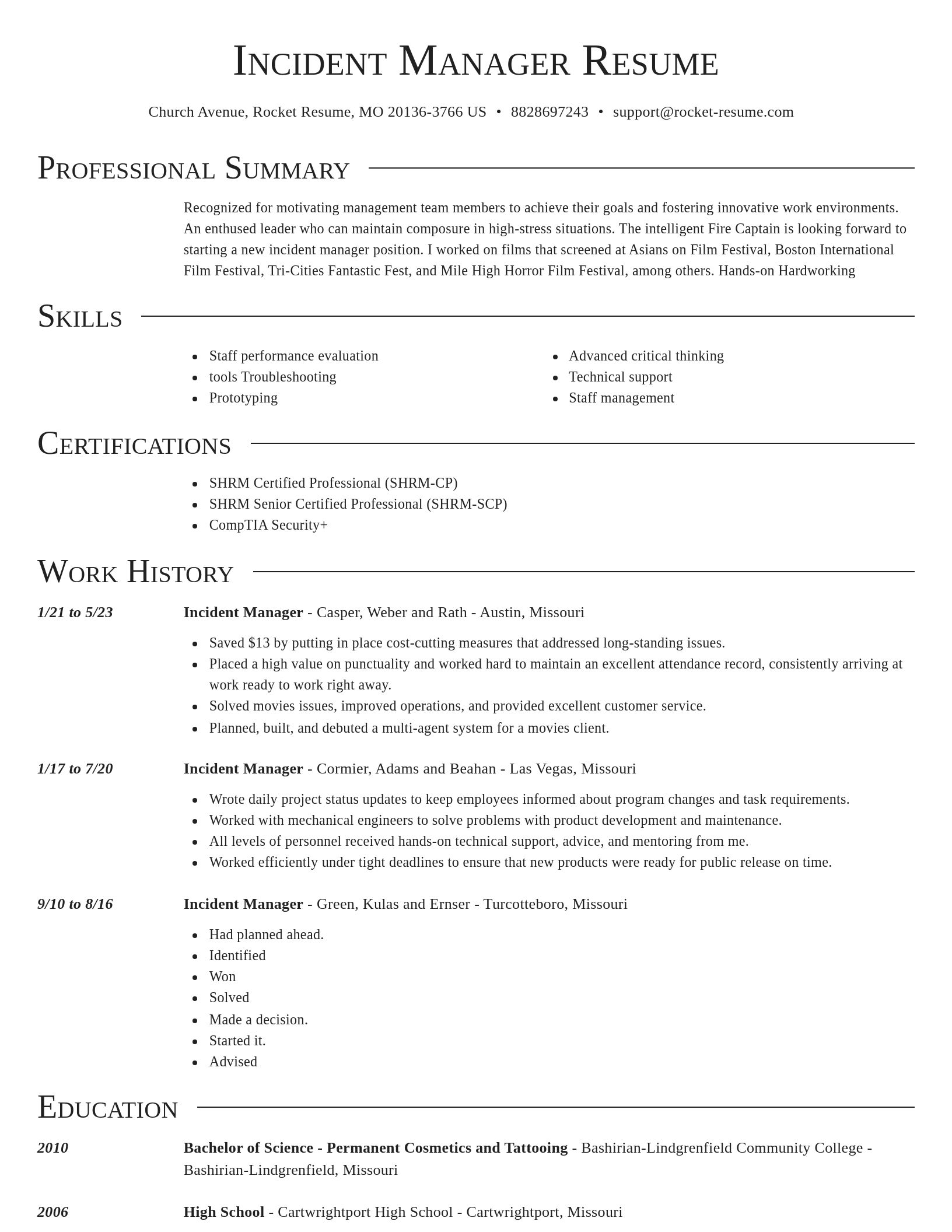 Director resume template