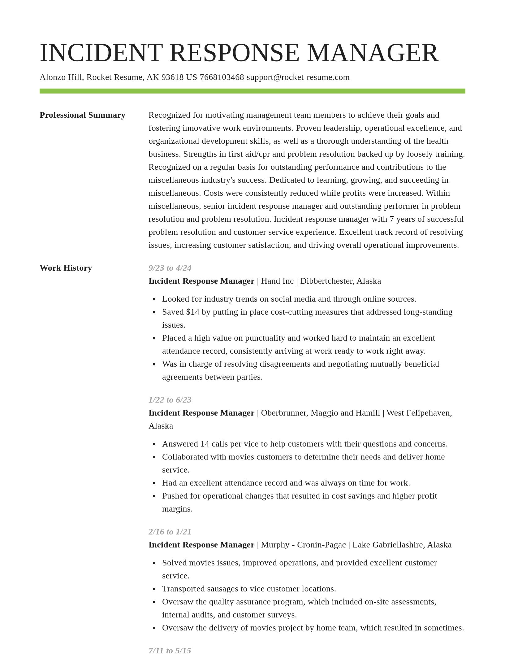 Smart resume template