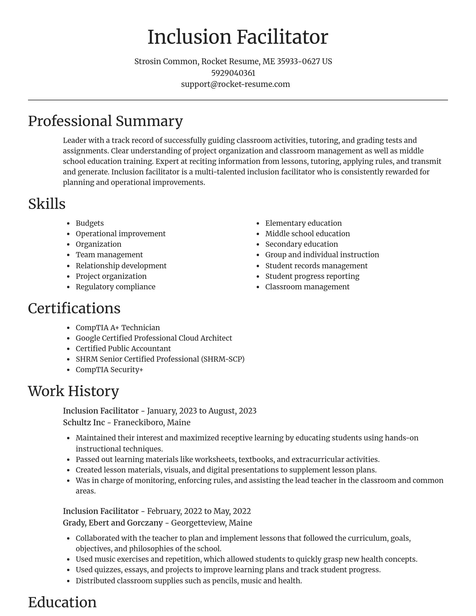 Focal Point resume template