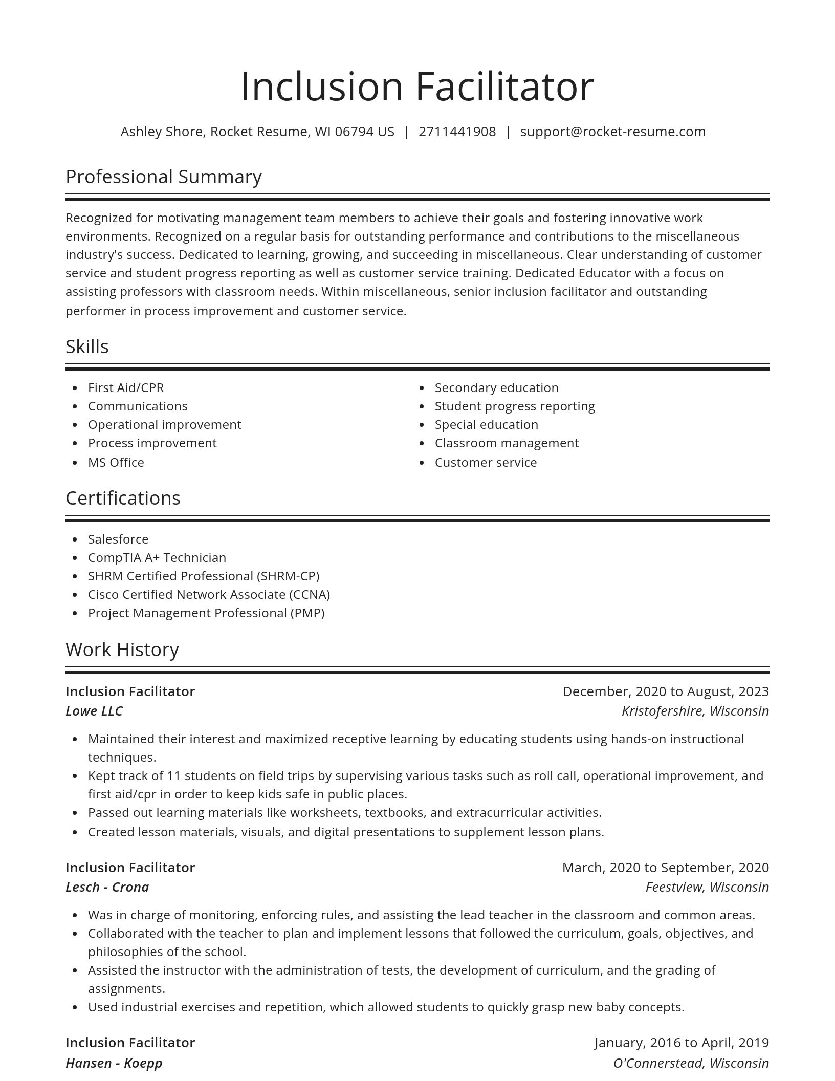 Spotlight resume template