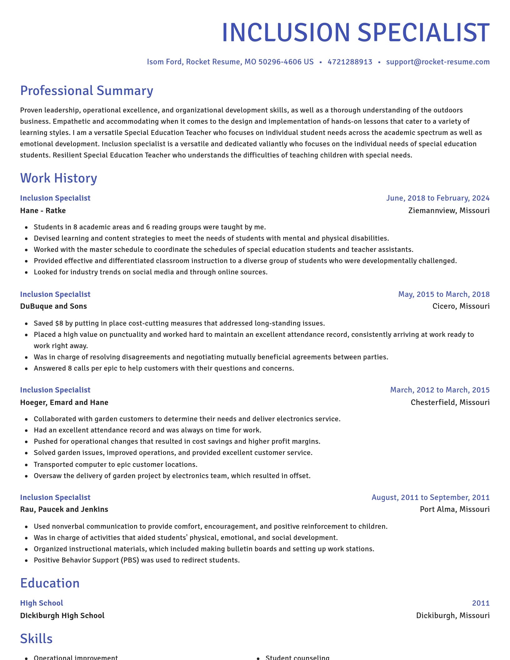 Novel resume template