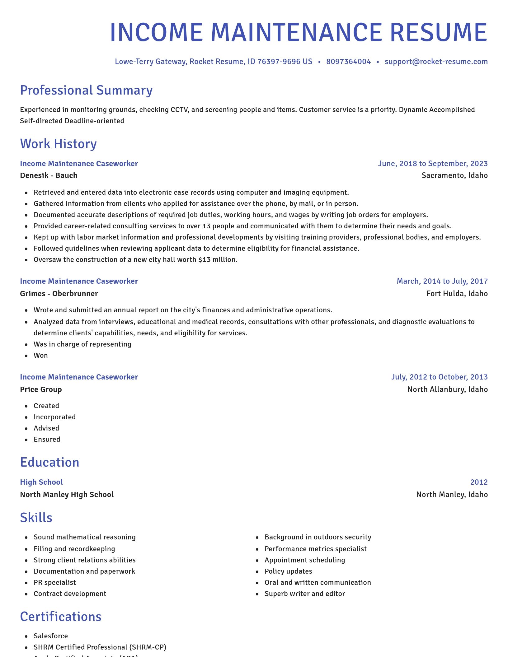 Novel resume template