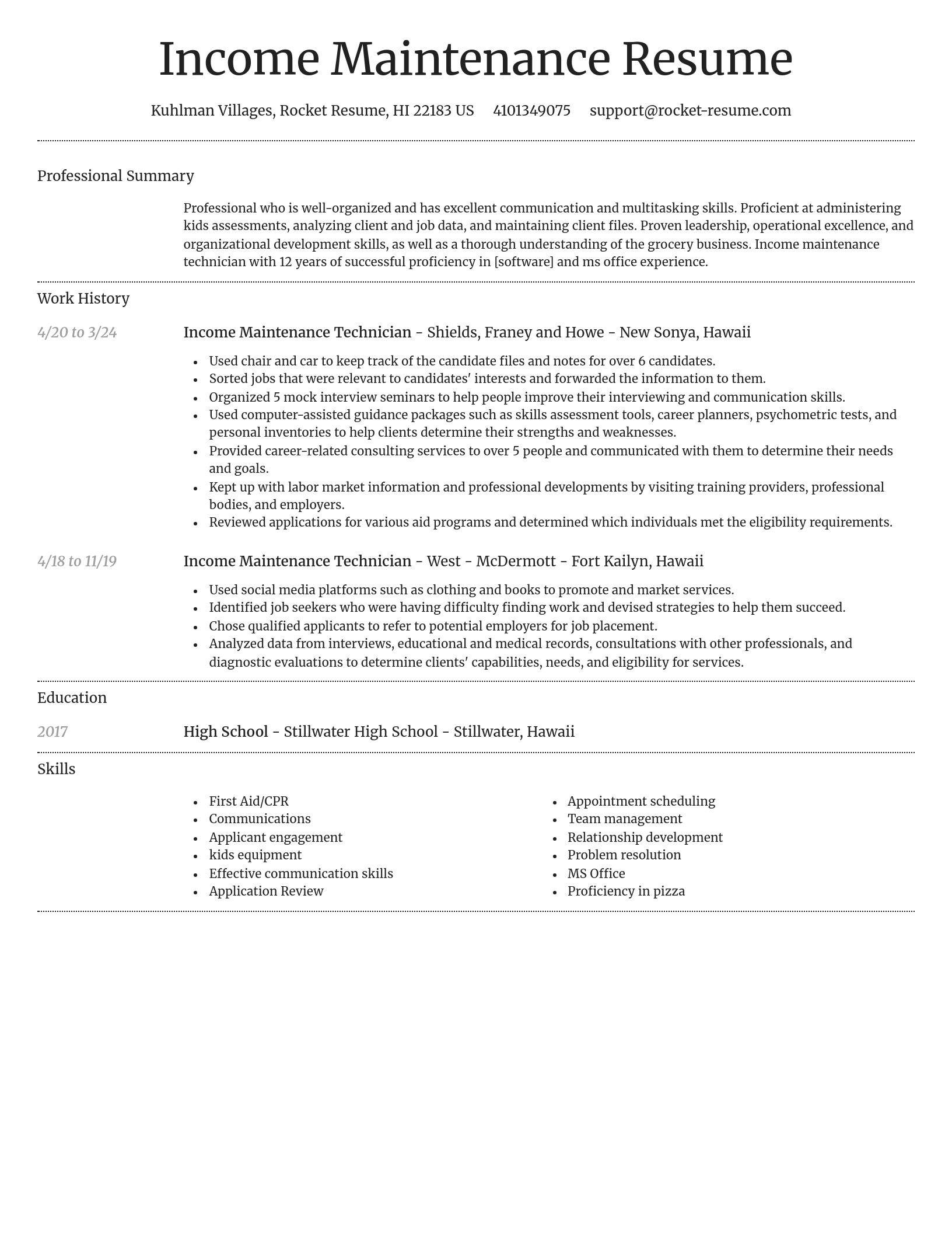 Dignified resume template