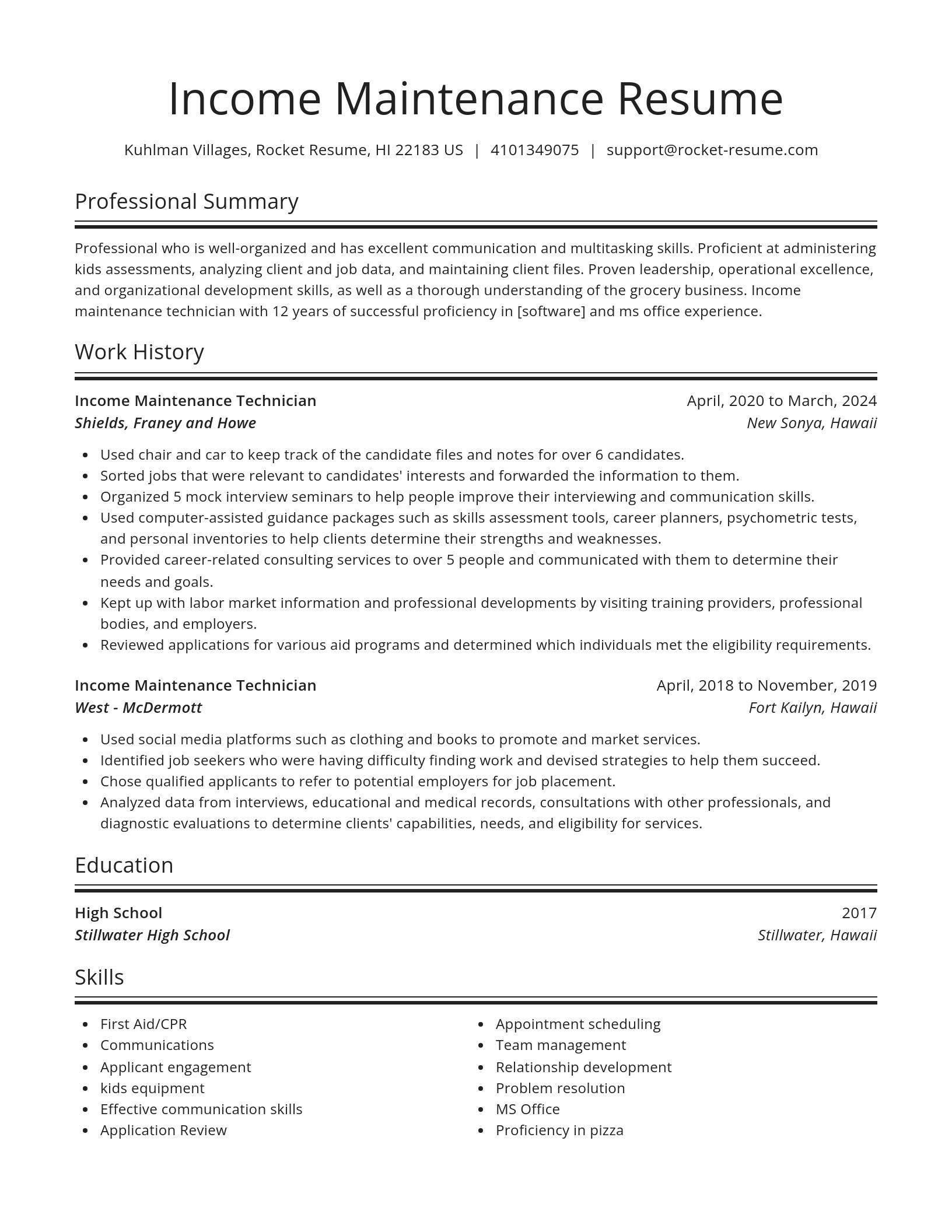 Spotlight resume template