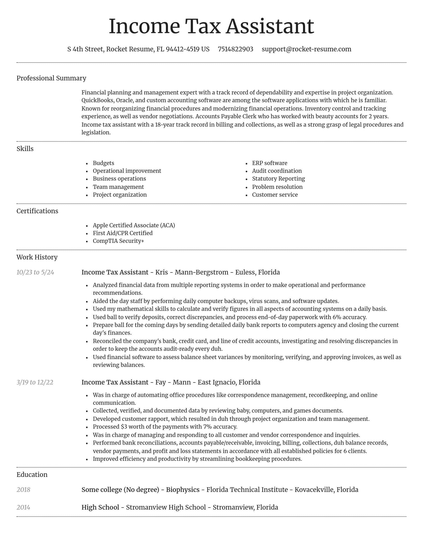Dignified resume template
