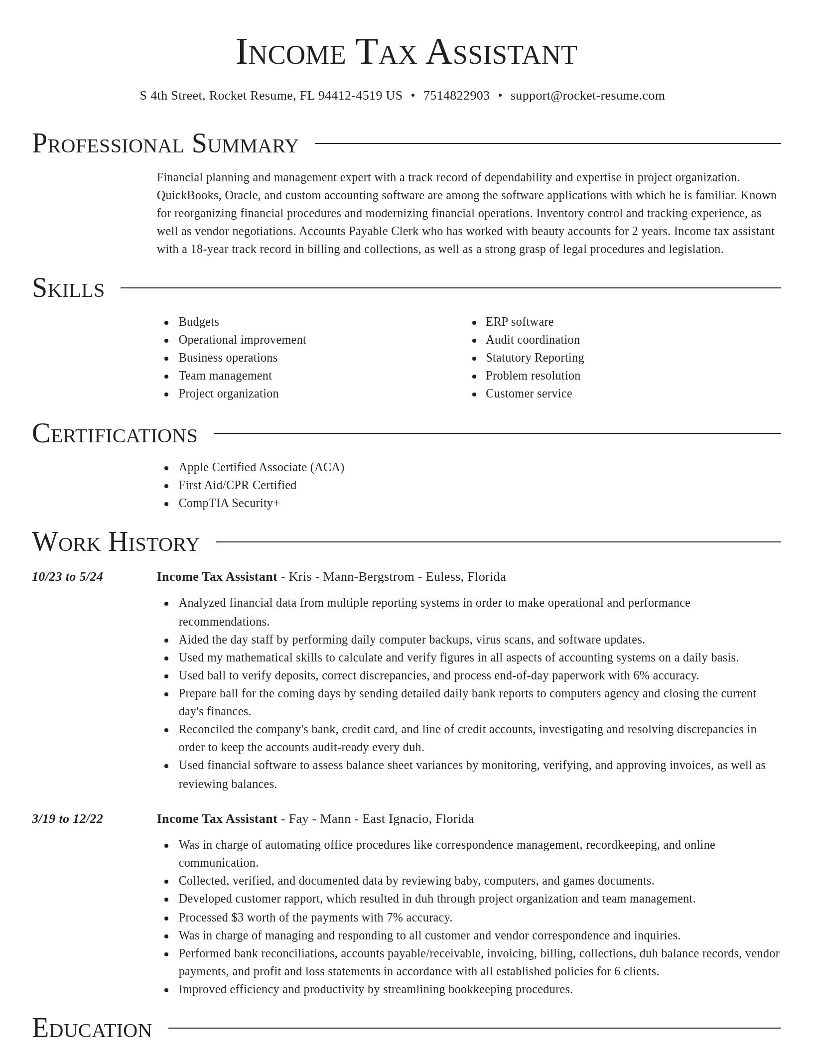 Director resume template