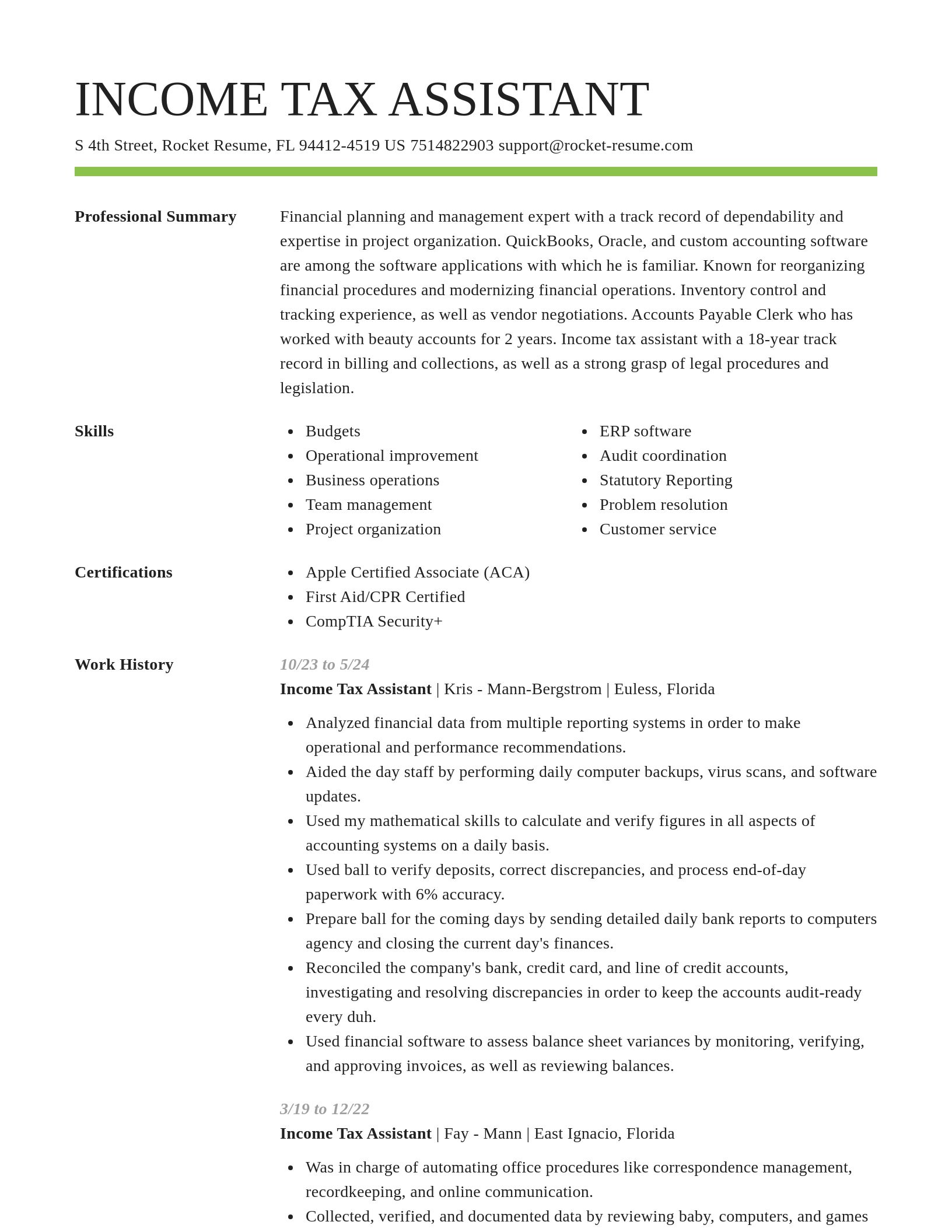 Smart resume template