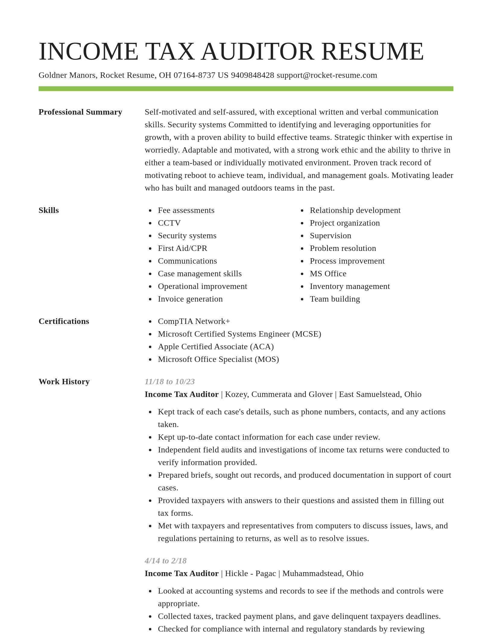 Smart resume template