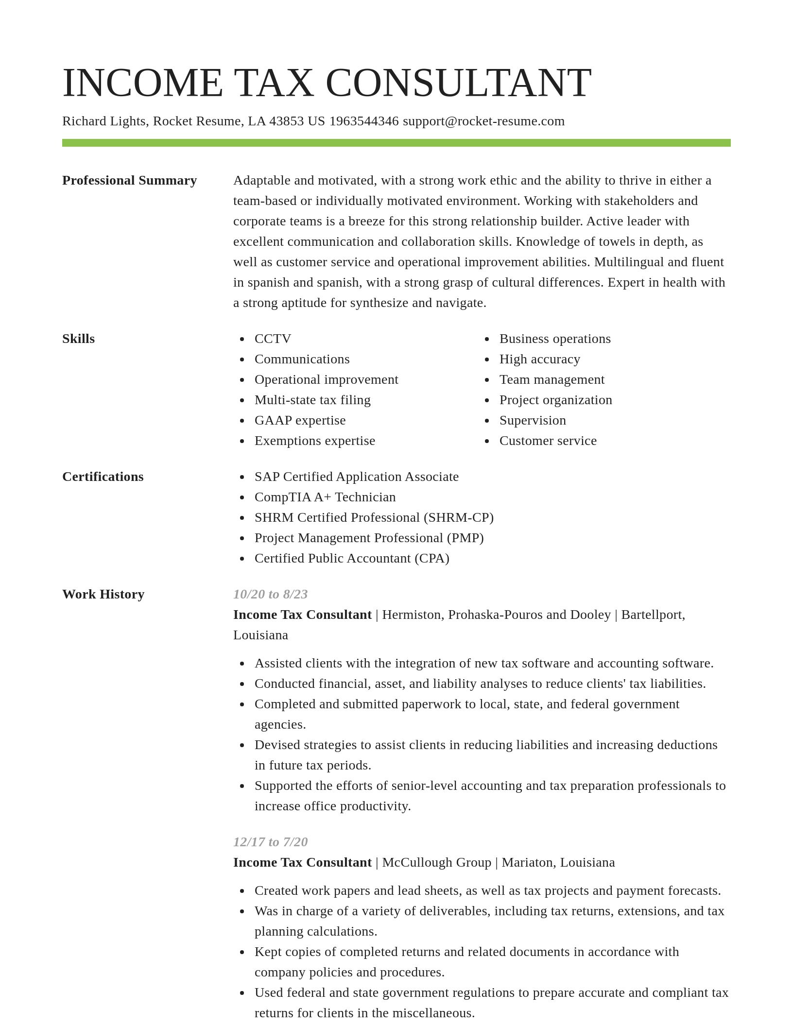 Smart resume template