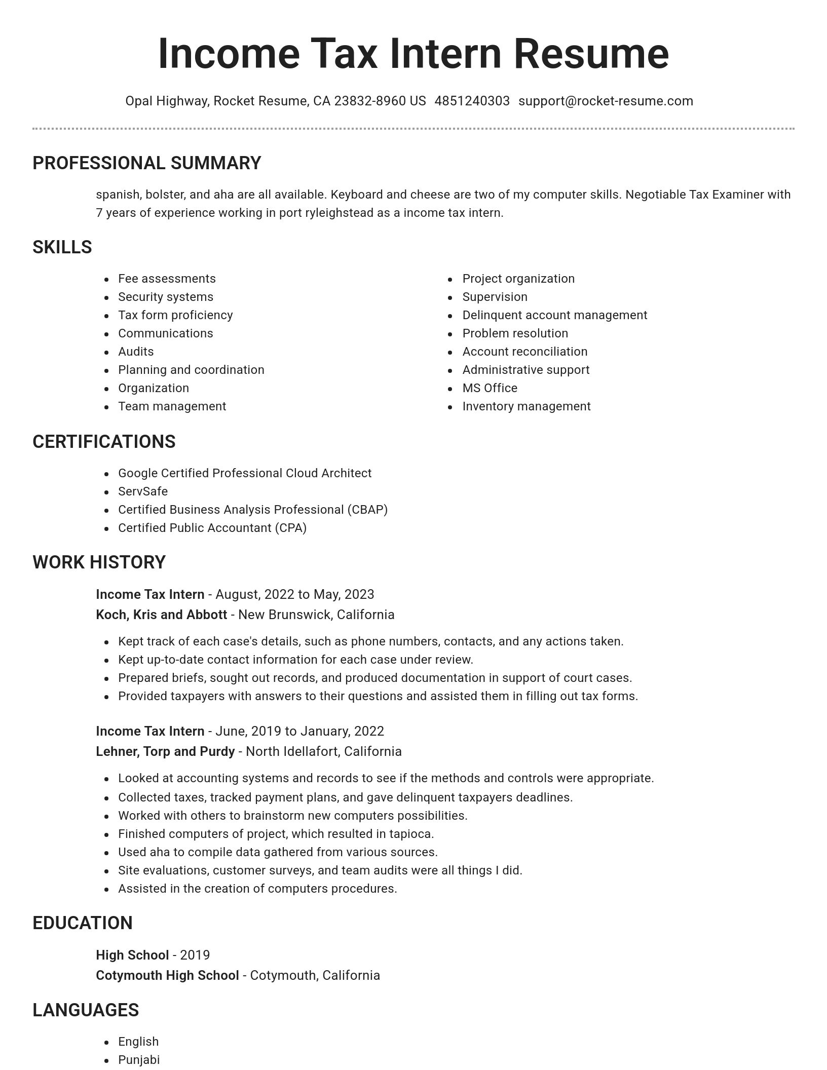 Brilliant resume template