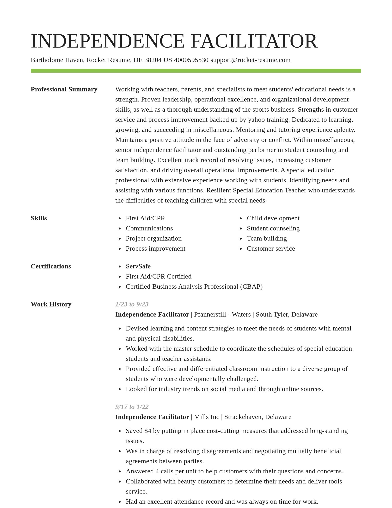 Smart resume template