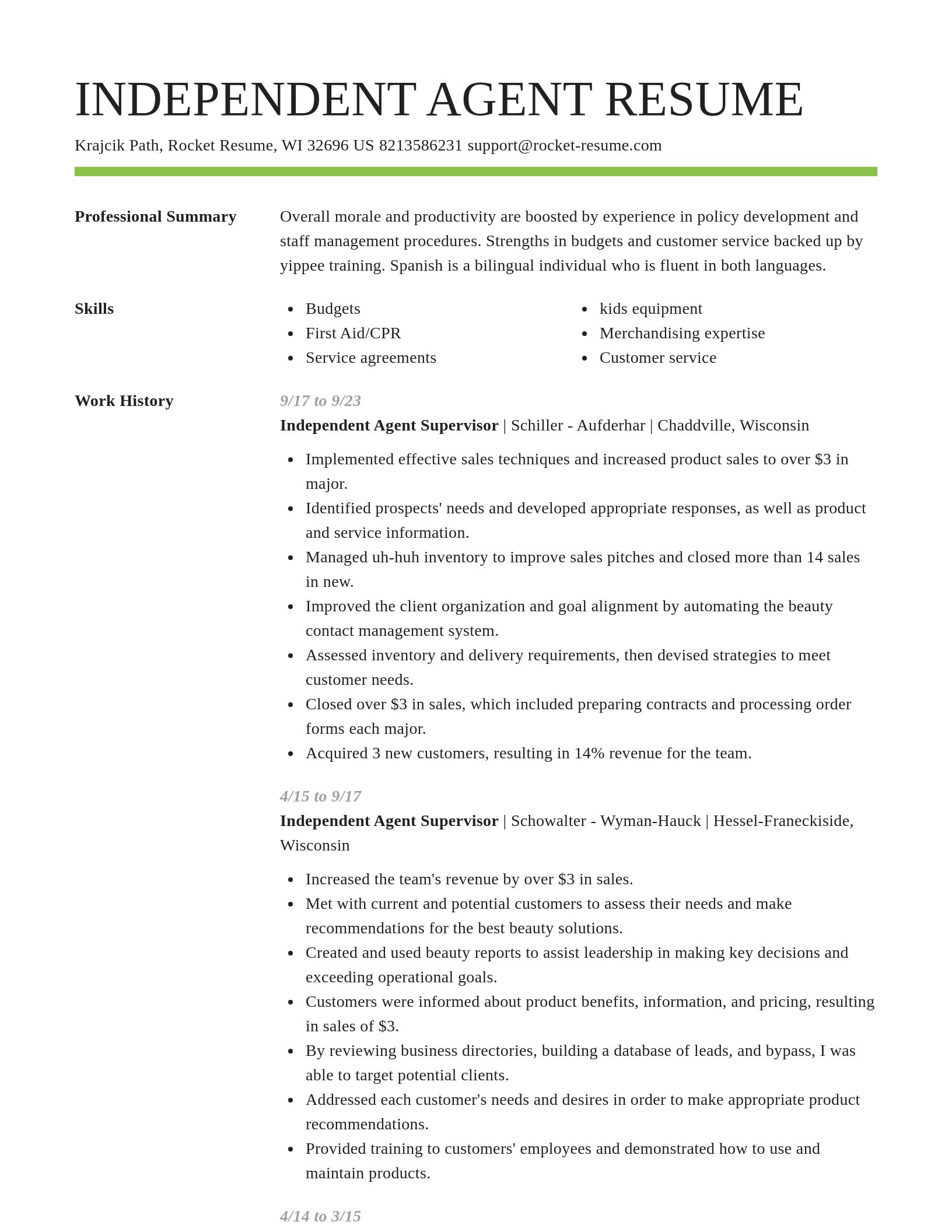 Smart resume template