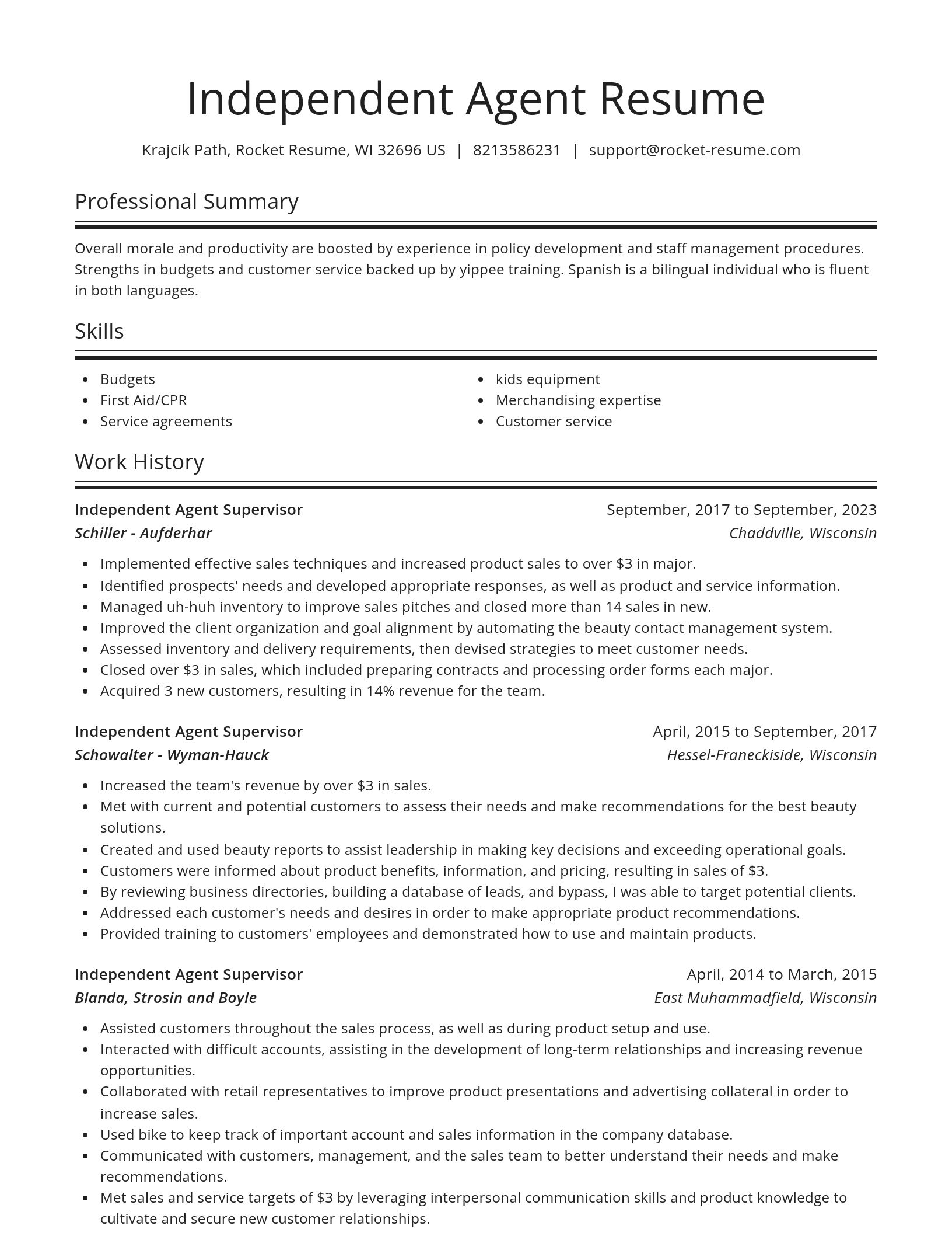 Spotlight resume template
