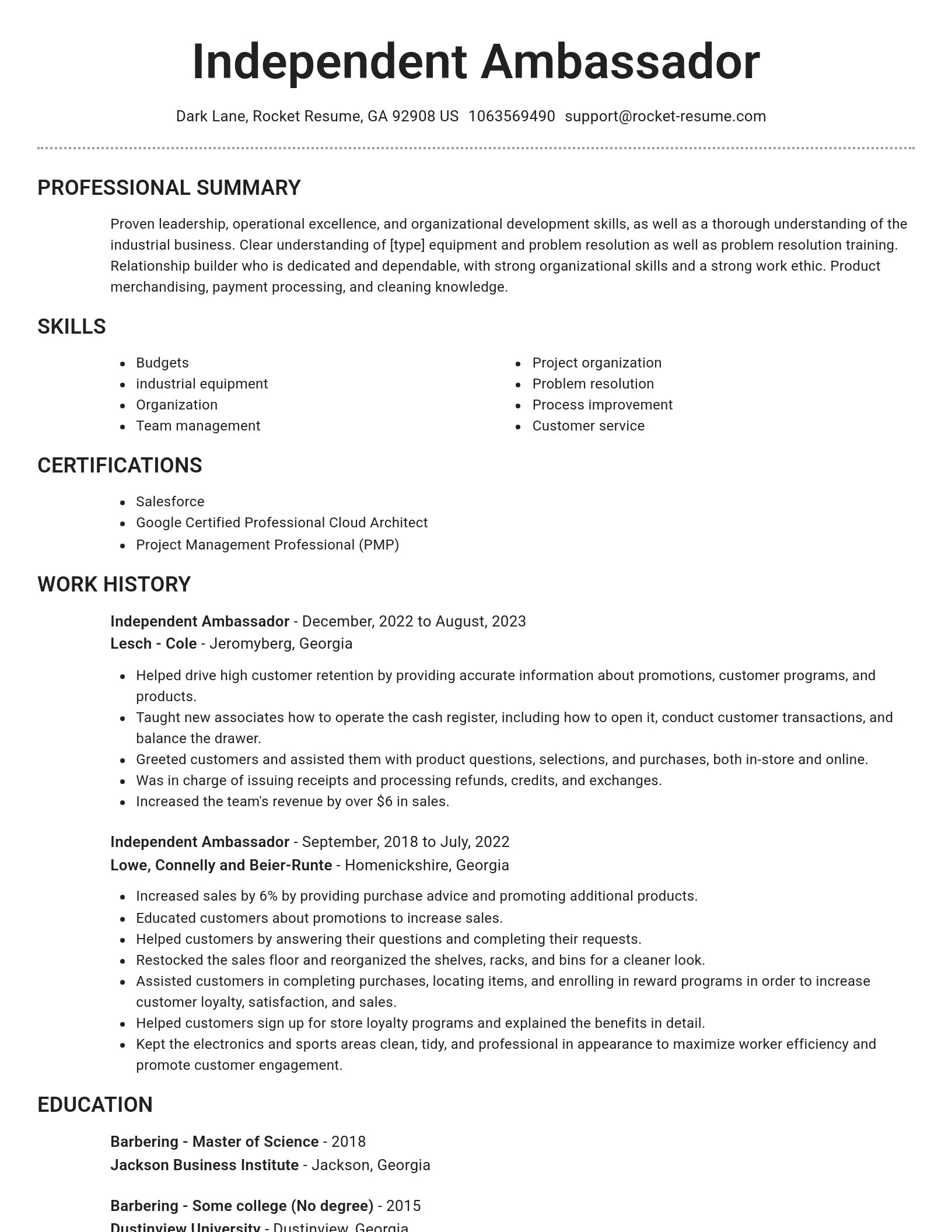 Brilliant resume template