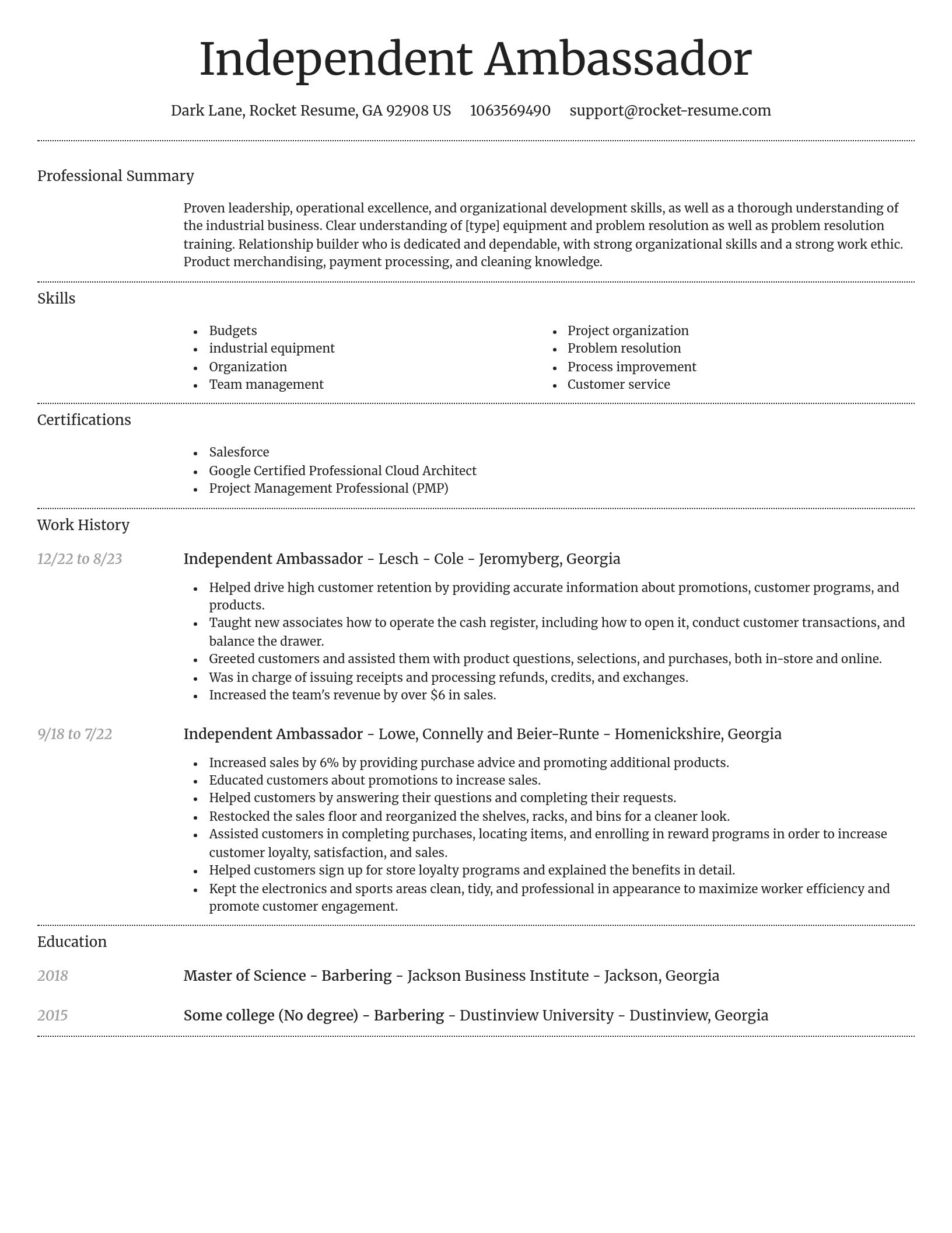 Dignified resume template