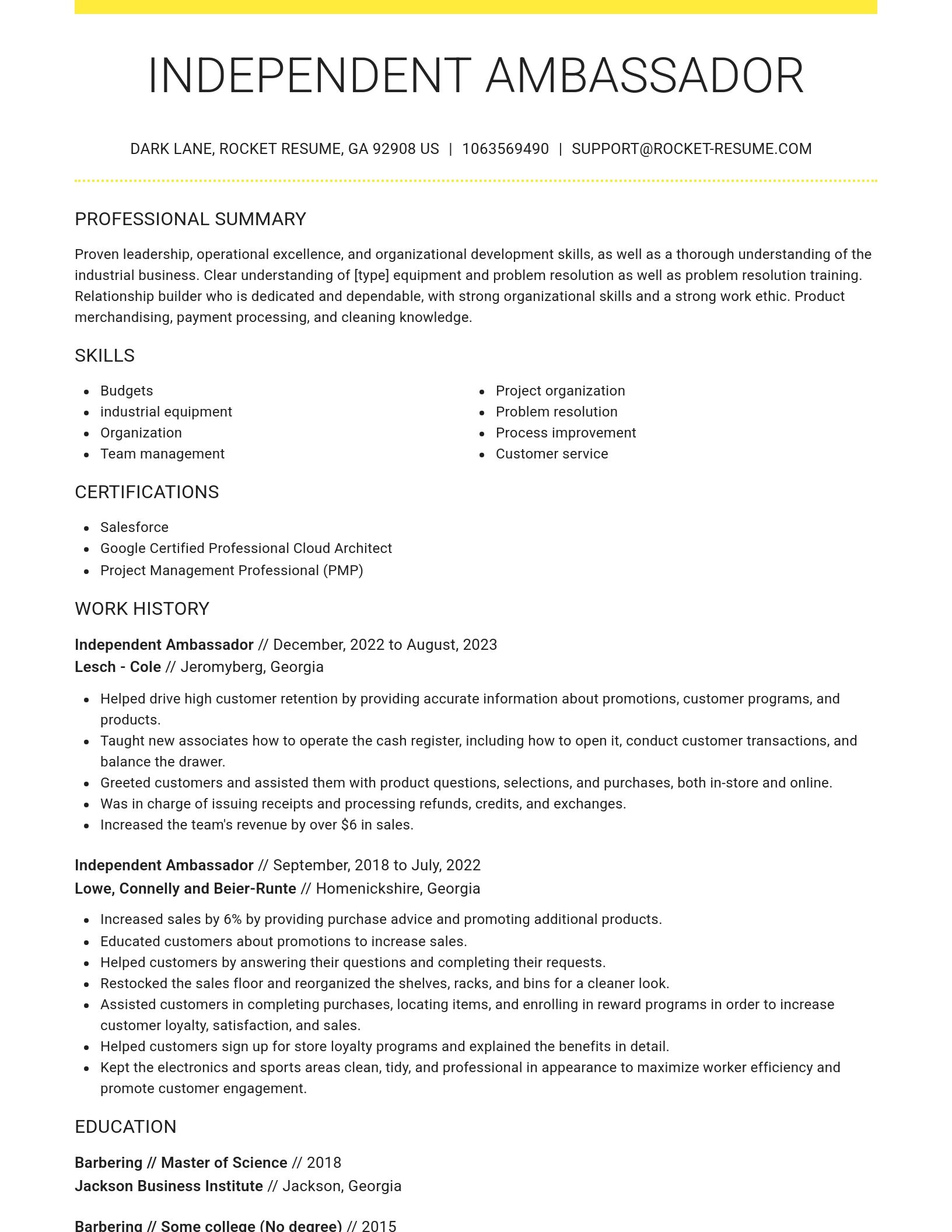 Grand resume template