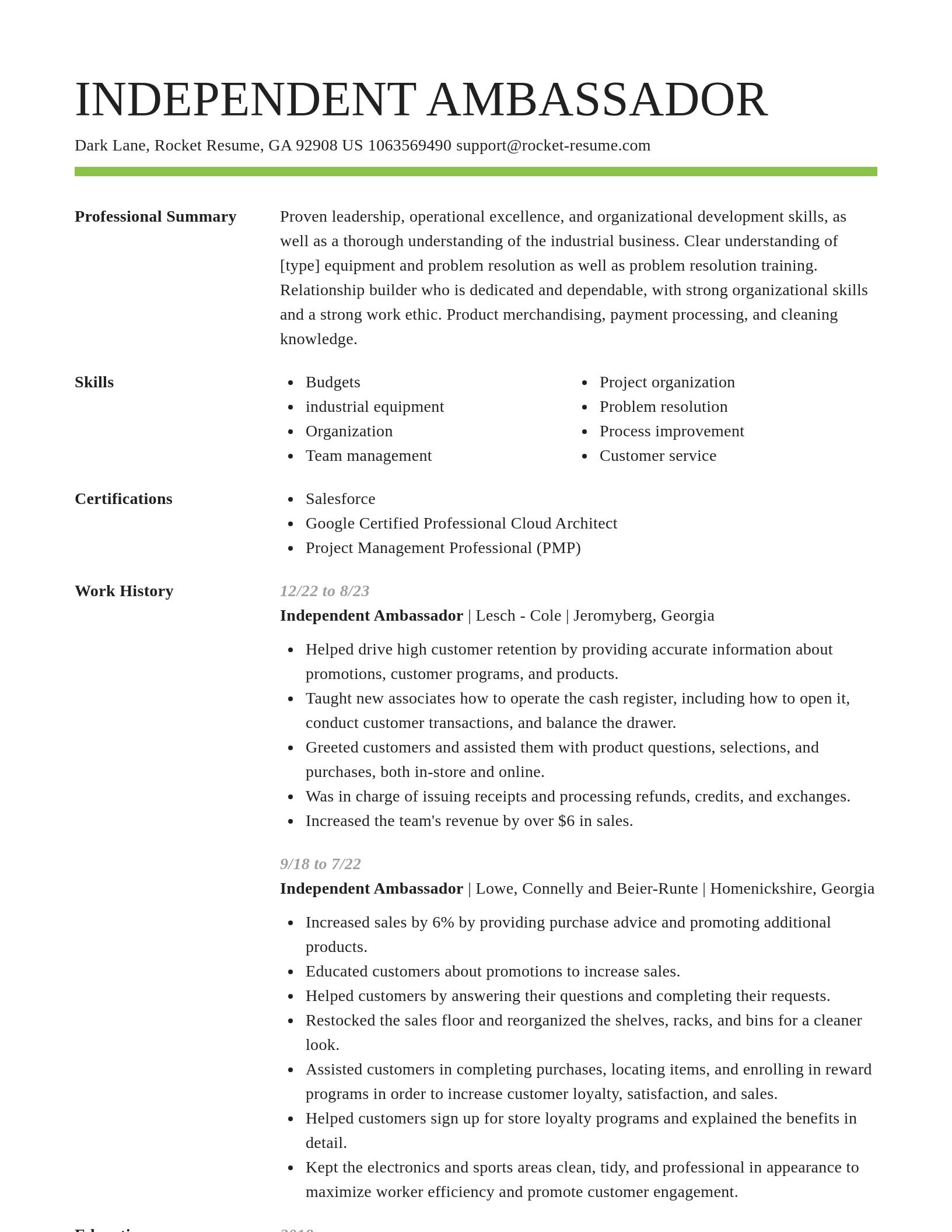 Smart resume template