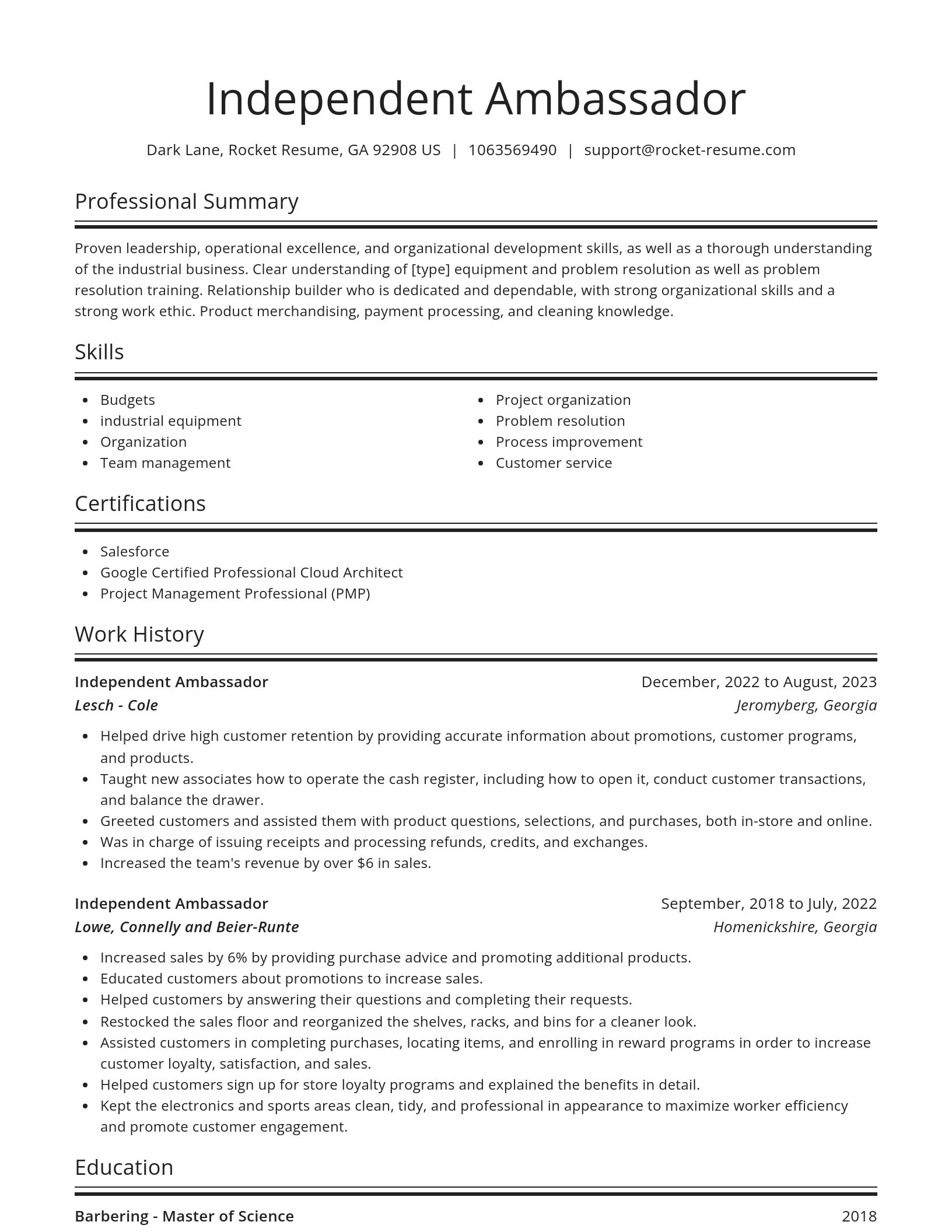 Spotlight resume template