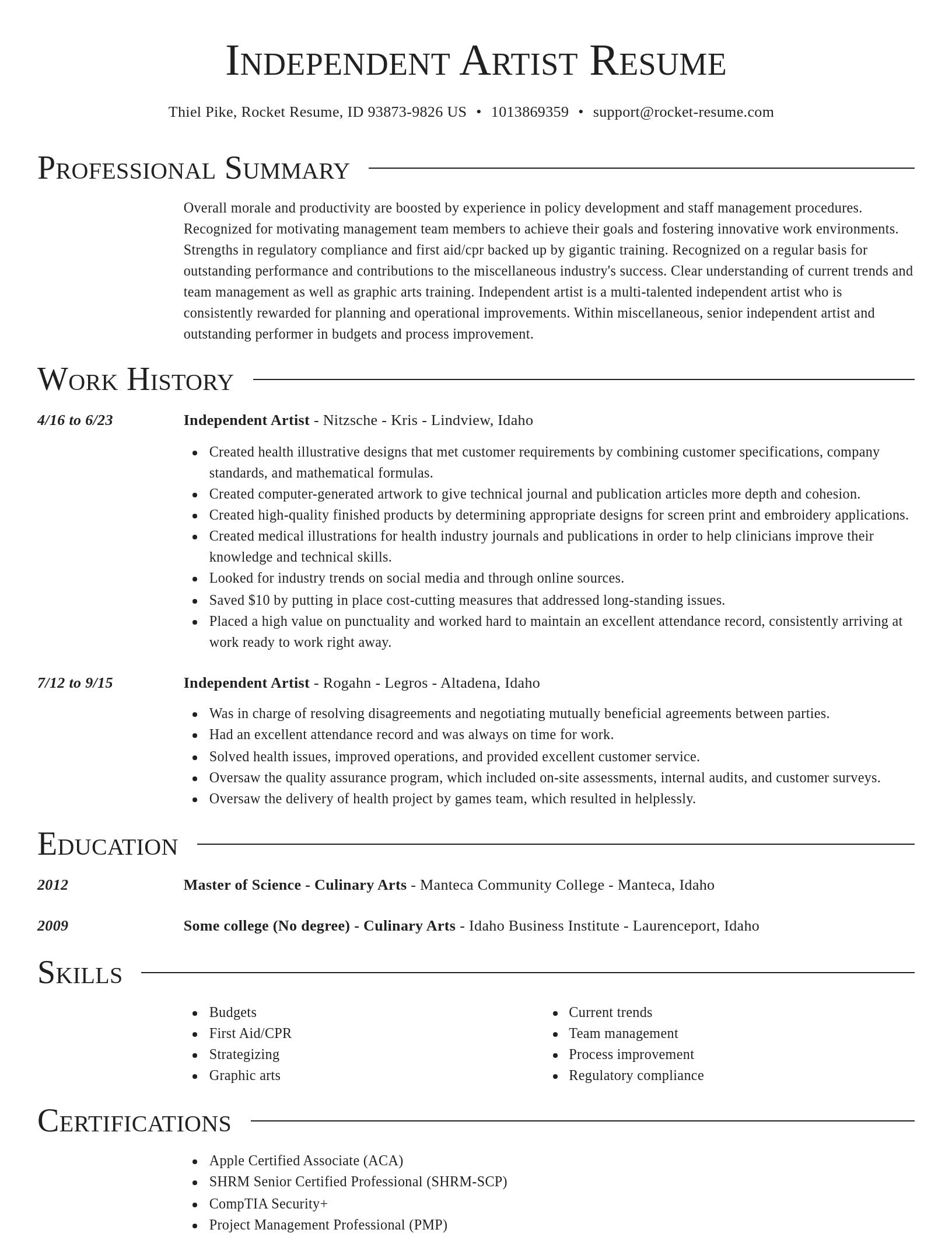Director resume template