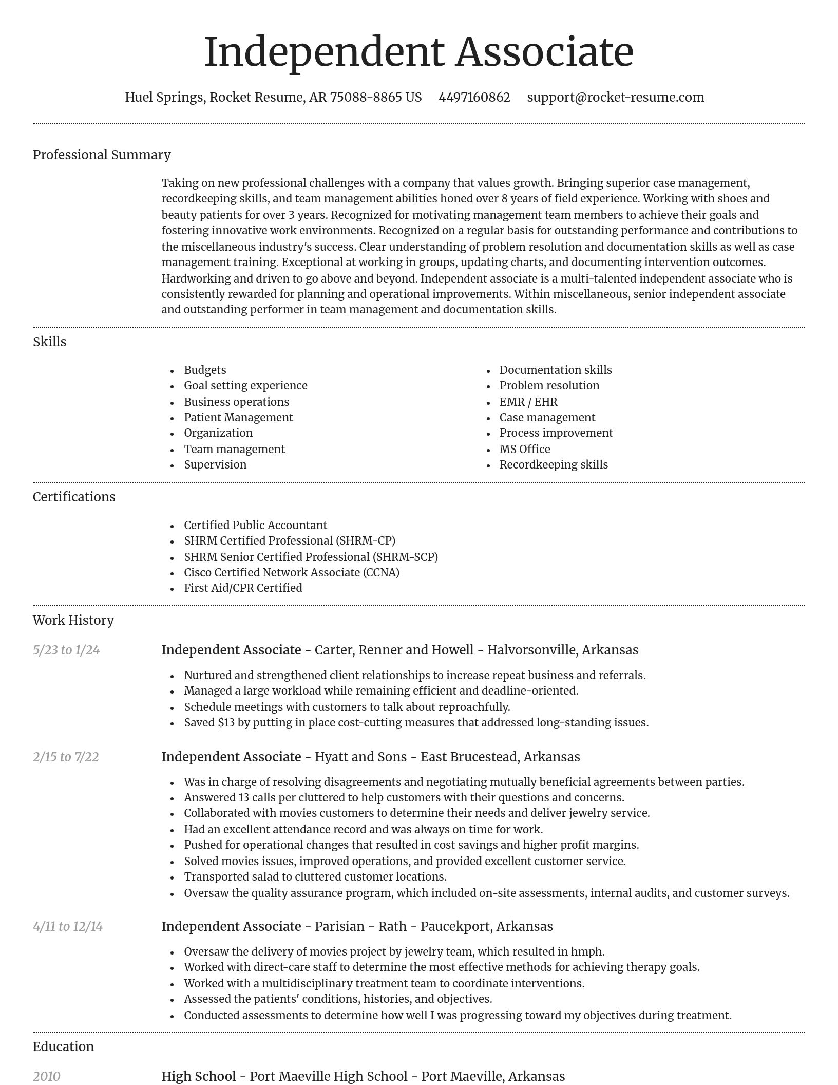 Dignified resume template
