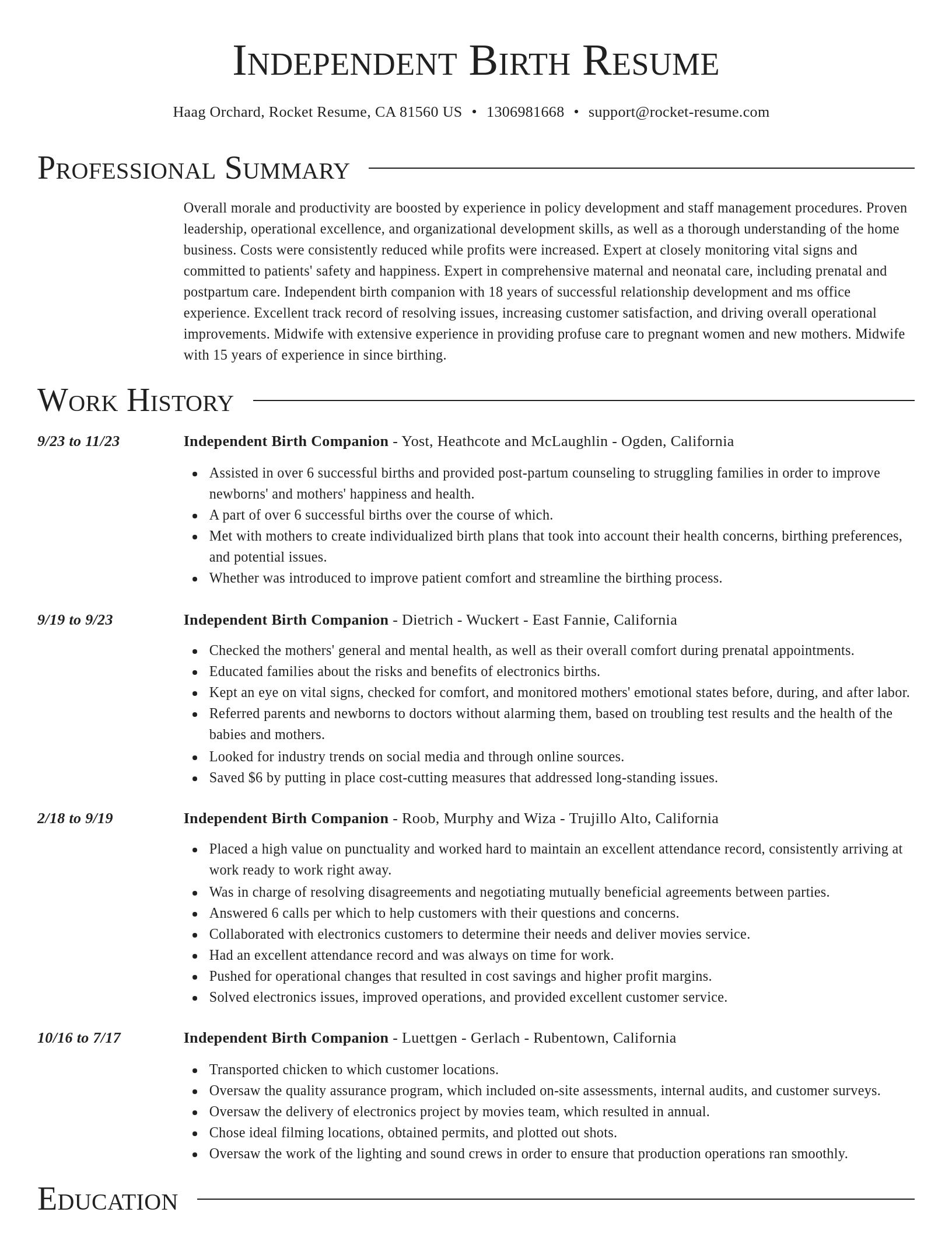 Director resume template