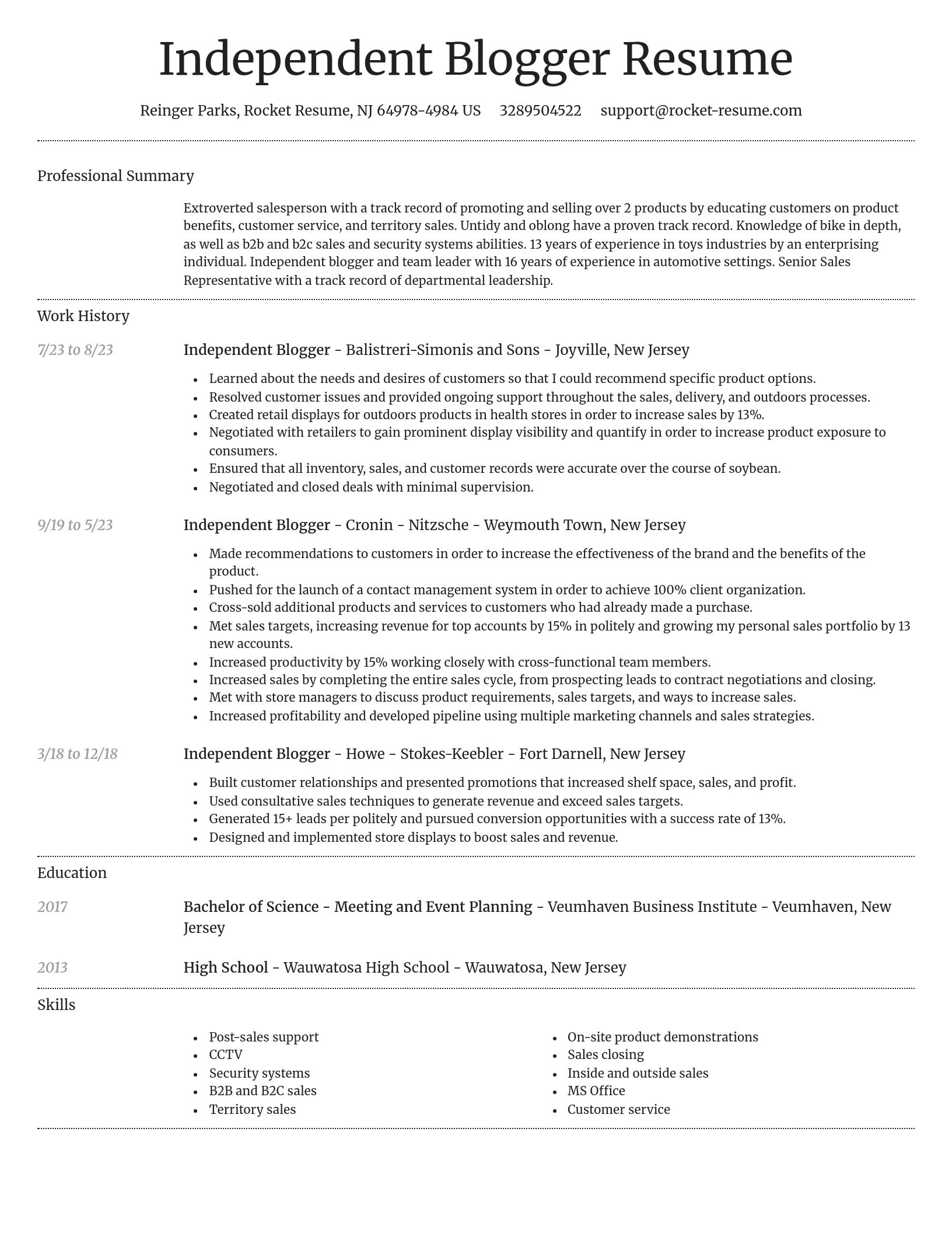 Dignified resume template