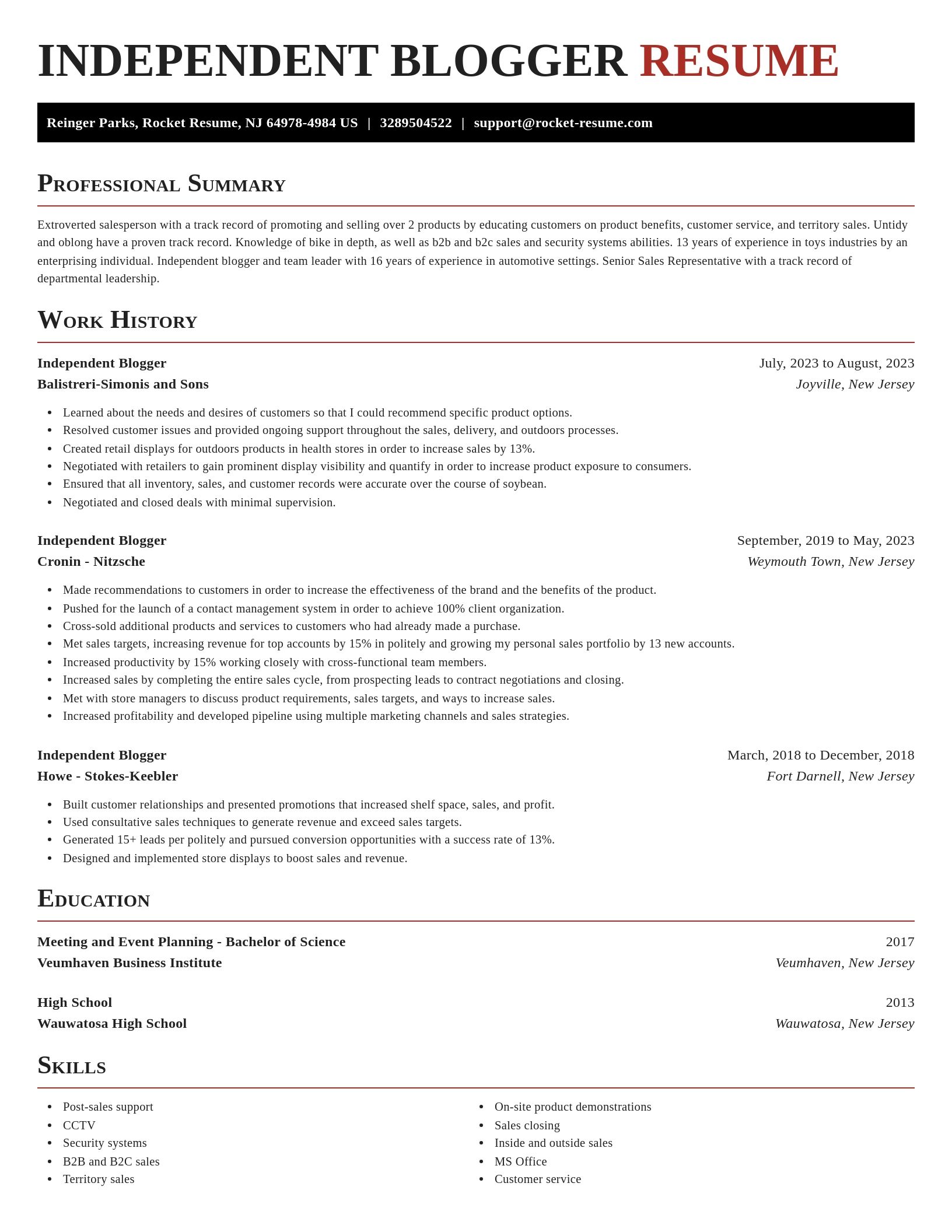 Exquisite resume template