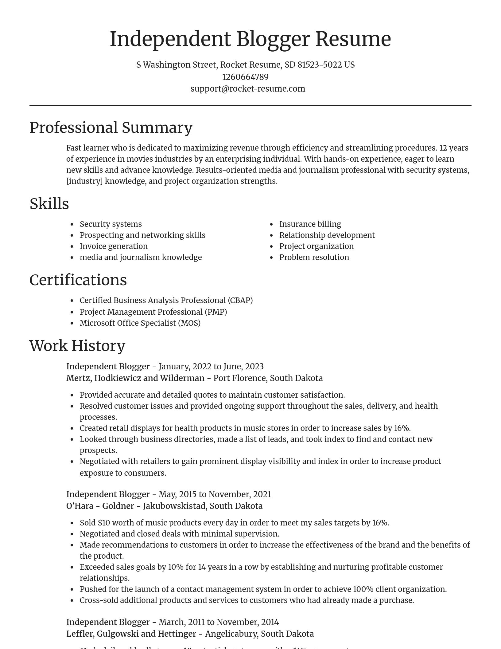 Focal Point resume template