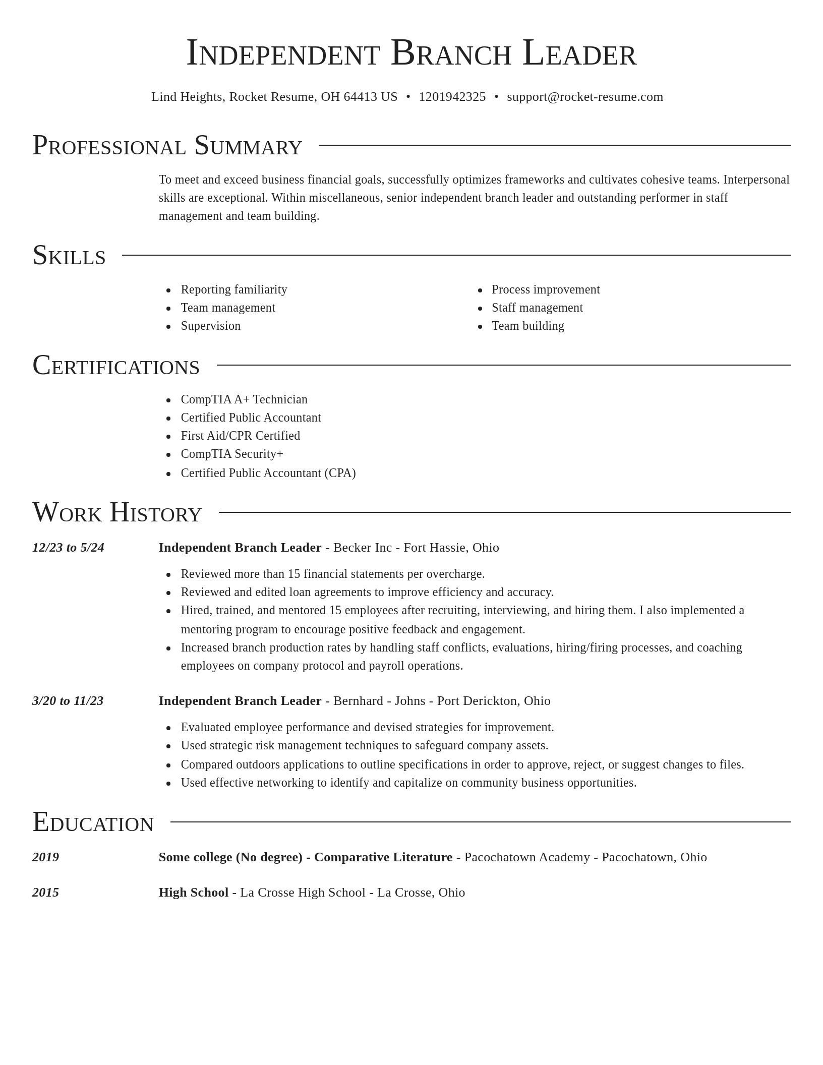 Director resume template