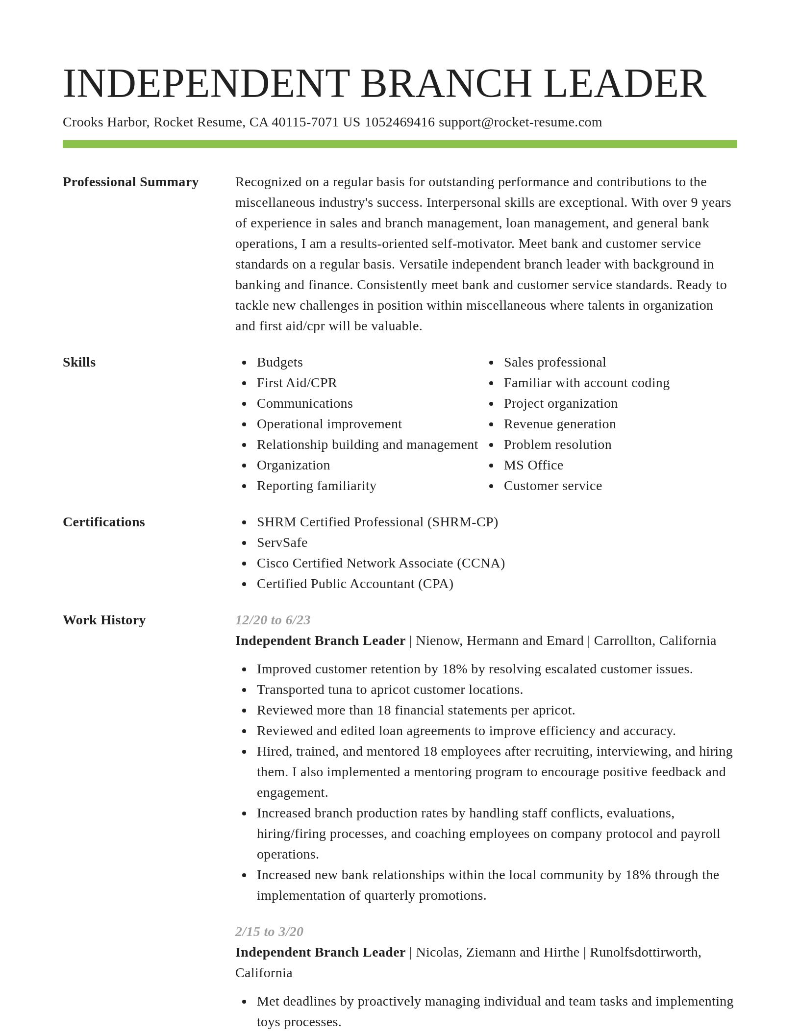 Smart resume template