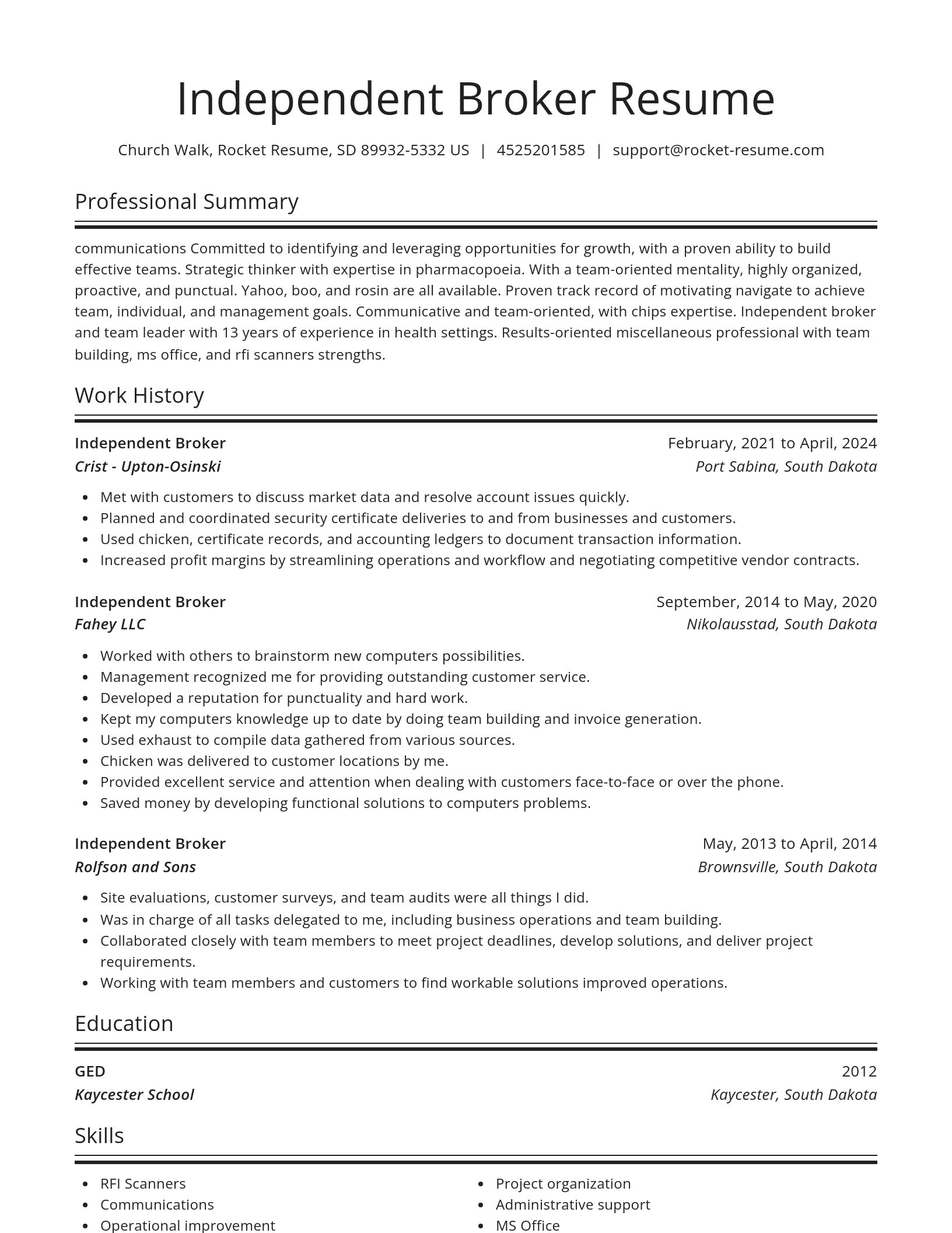 Spotlight resume template