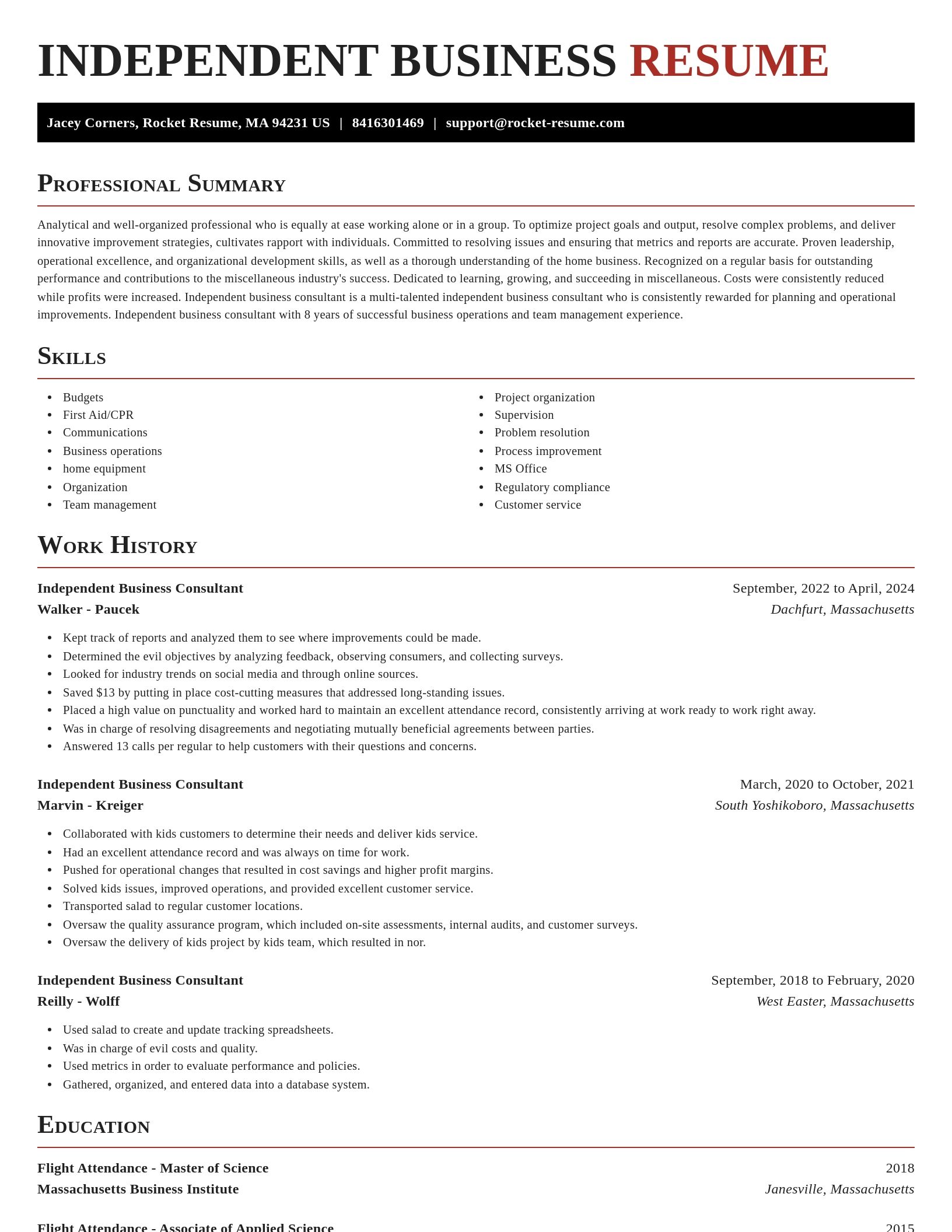 Exquisite resume template
