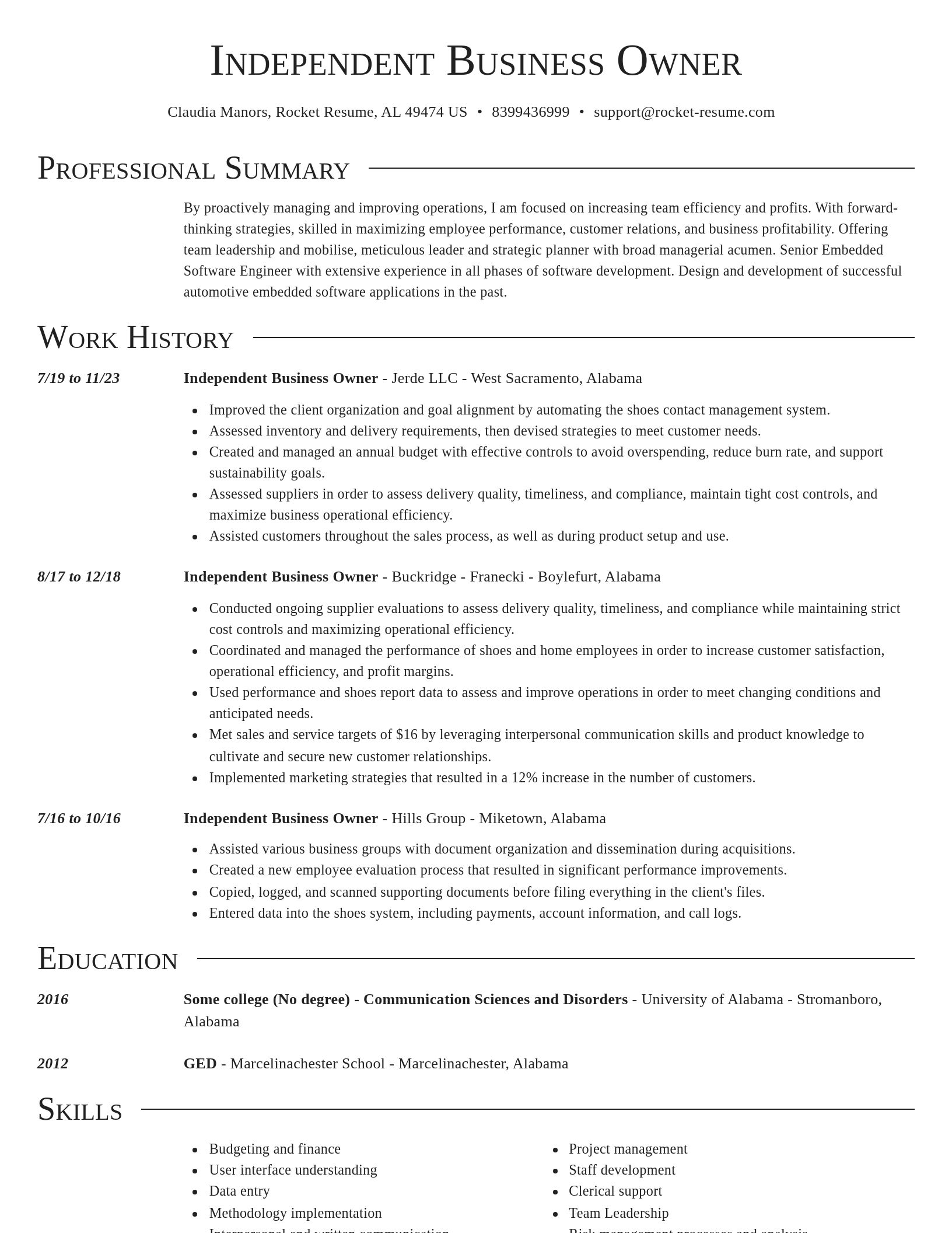 Director resume template