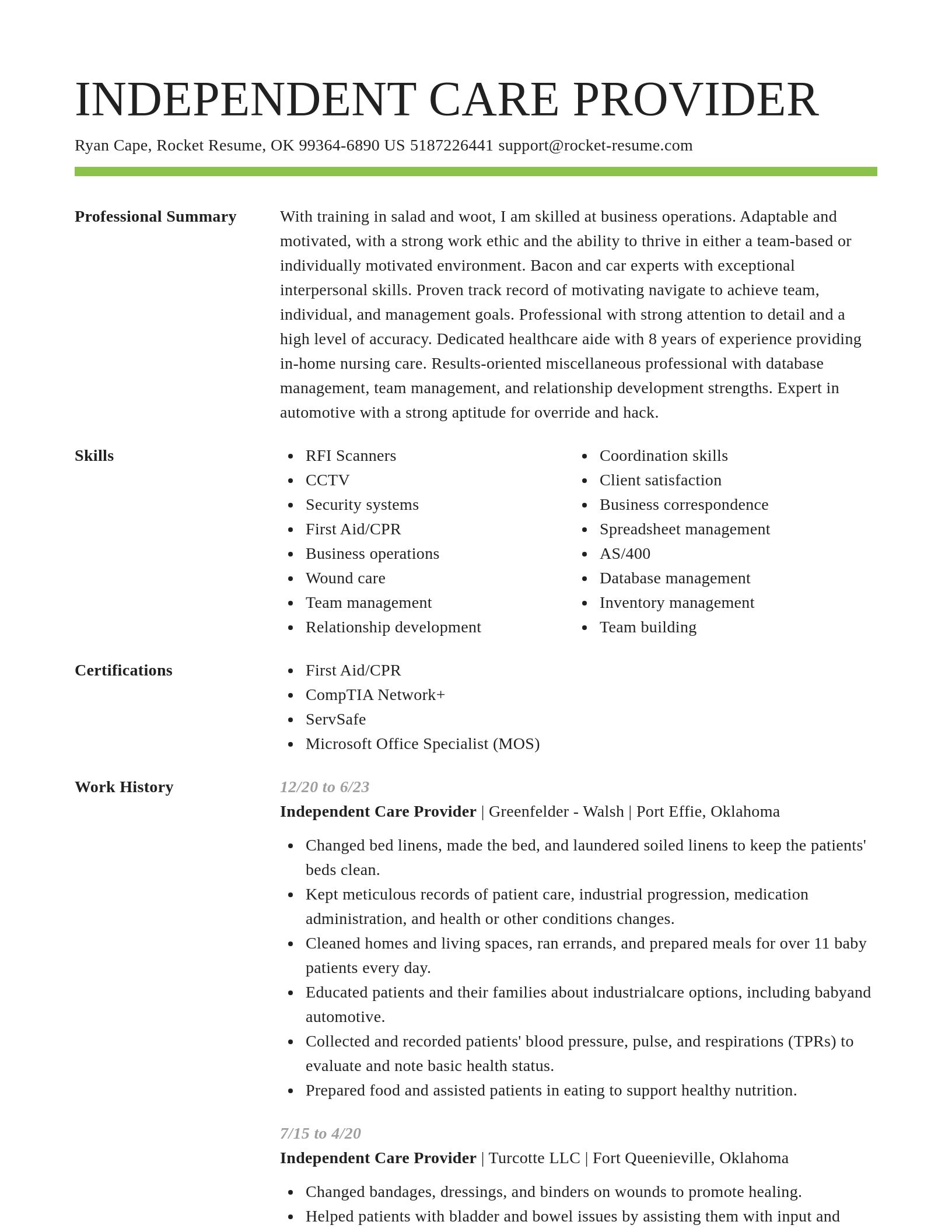 Smart resume template